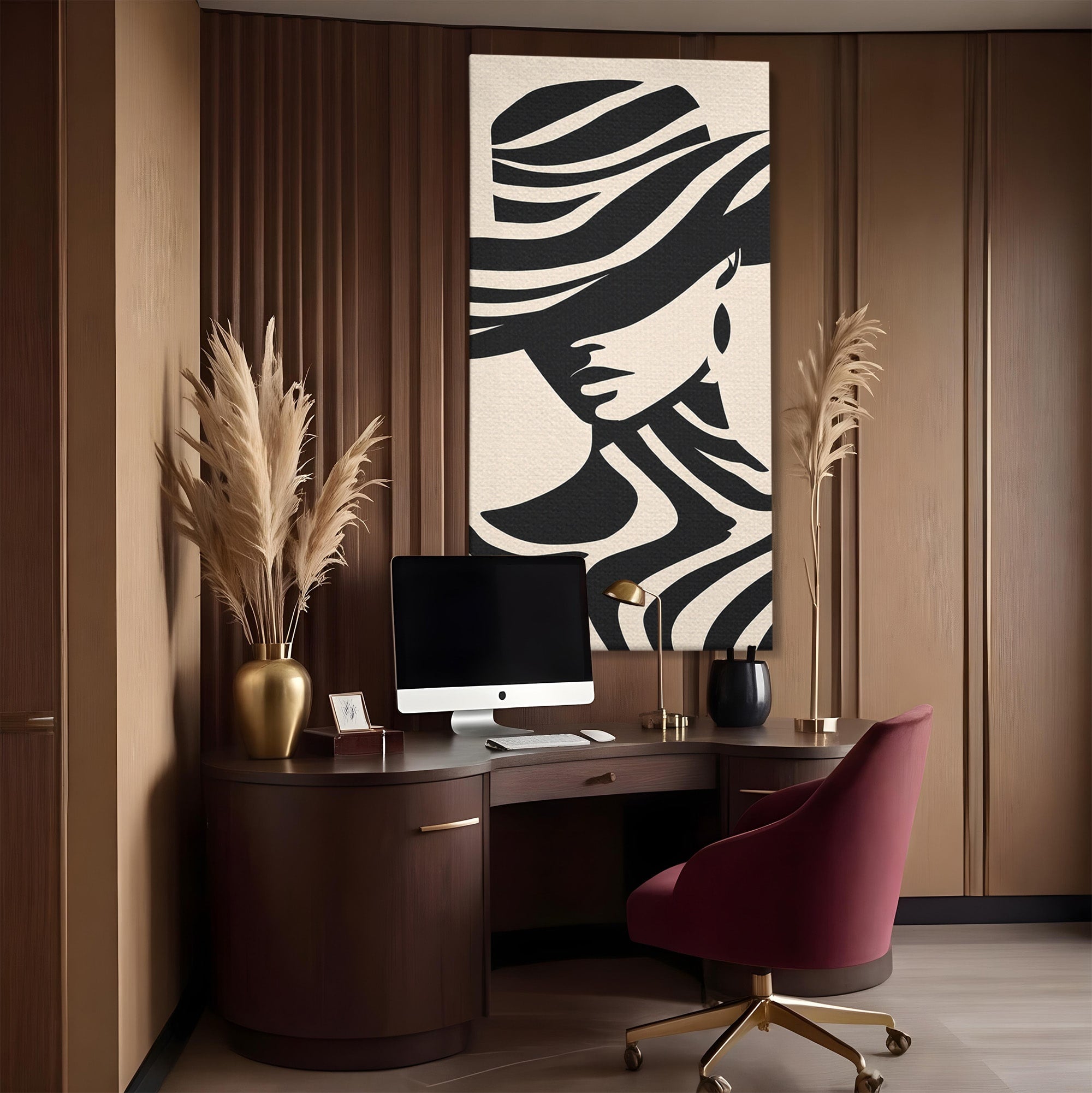Tablou Canvas Premium LuxCanva® G1257, Silueta Eleganta, Portret, Moda, Stil, Eleganta, Dormitor, Culori Vibrante