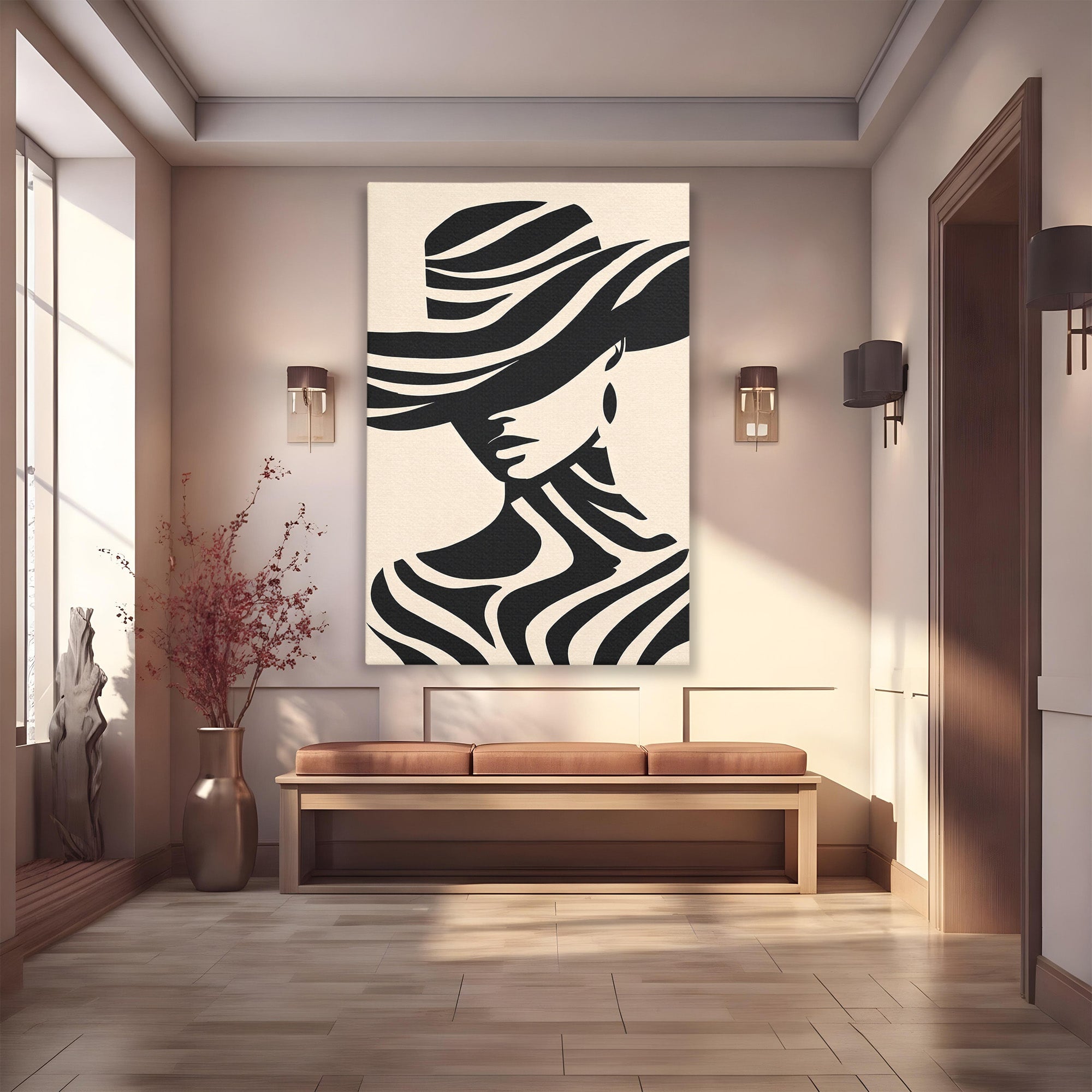 Tablou Canvas Premium LuxCanva® G1257, Silueta Eleganta, Portret, Moda, Stil, Eleganta, Dormitor, Culori Vibrante