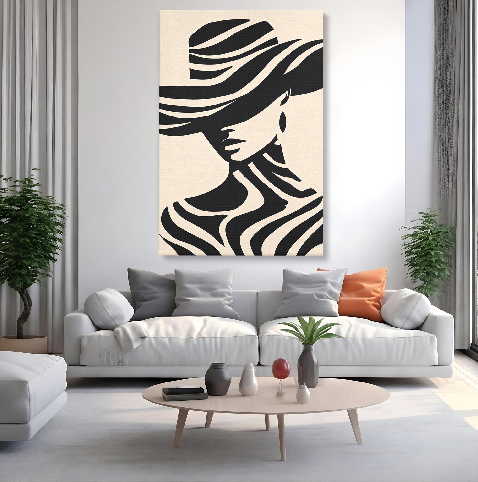 Tablou Canvas Premium LuxCanva® G1257, Silueta Eleganta, Portret, Moda, Stil, Eleganta, Dormitor, Culori Vibrante