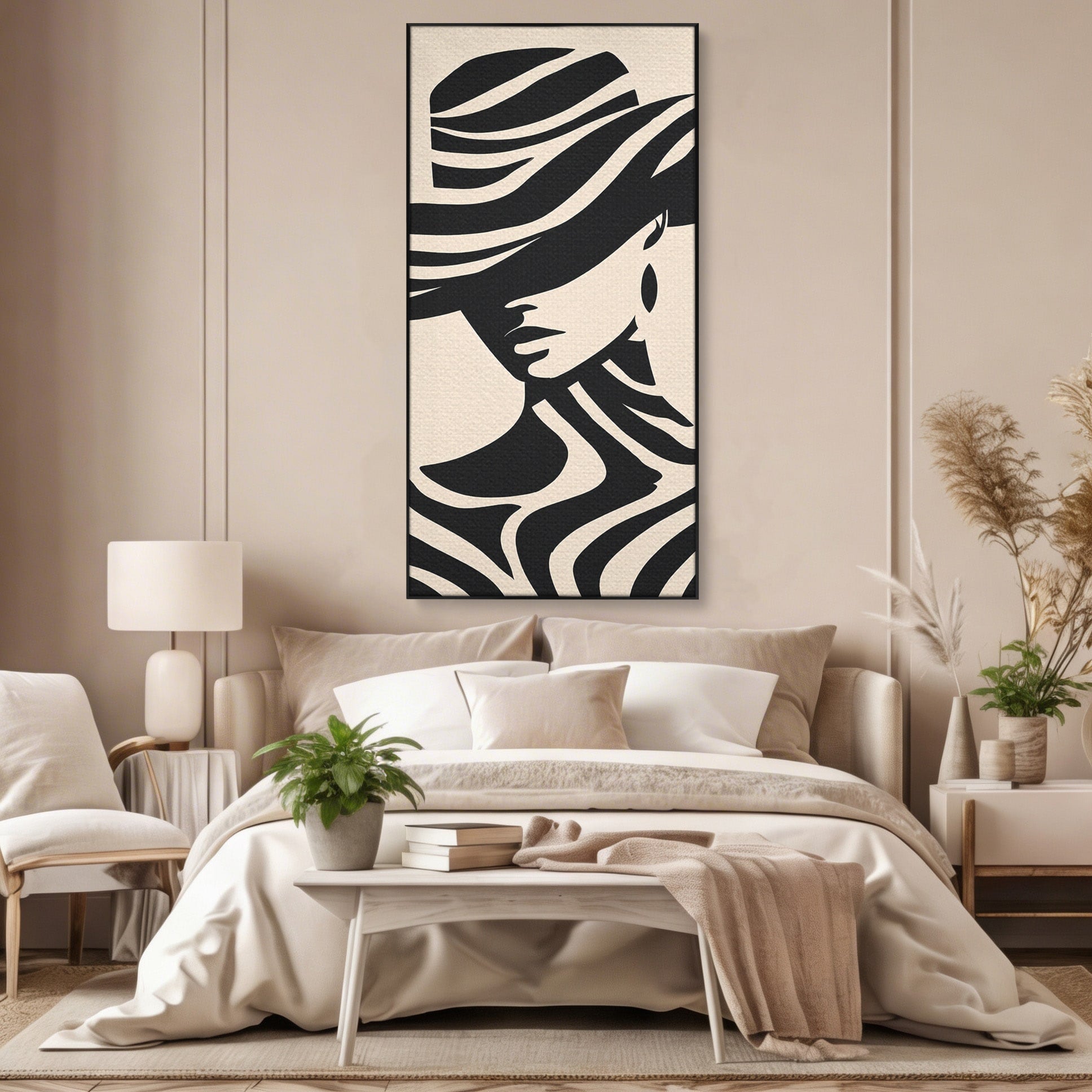 Tablou Canvas Premium LuxCanva® G1257, Silueta Eleganta, Portret, Moda, Stil, Eleganta, Dormitor, Culori Vibrante