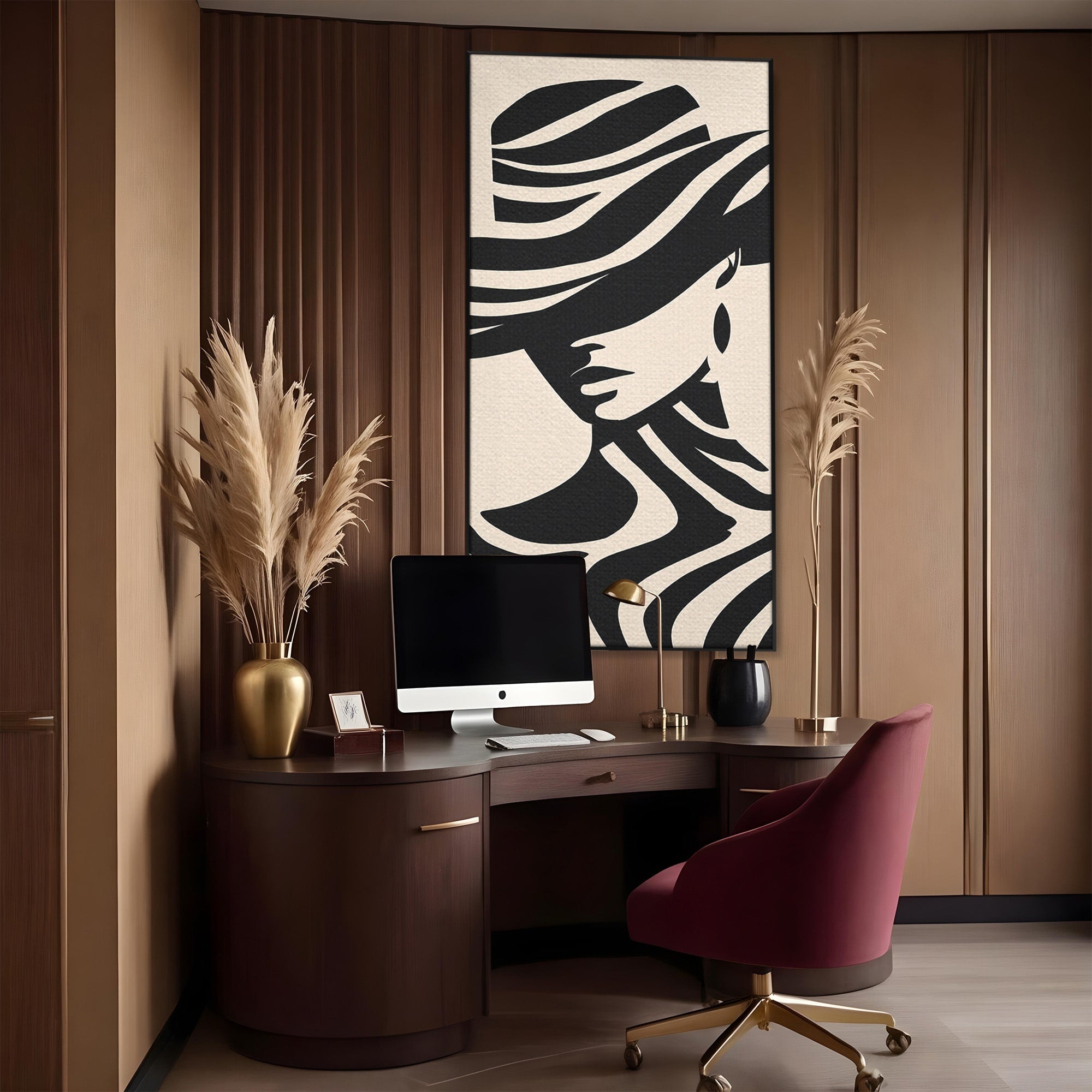 Tablou Canvas Premium LuxCanva® G1257, Silueta Eleganta, Portret, Moda, Stil, Eleganta, Dormitor, Culori Vibrante