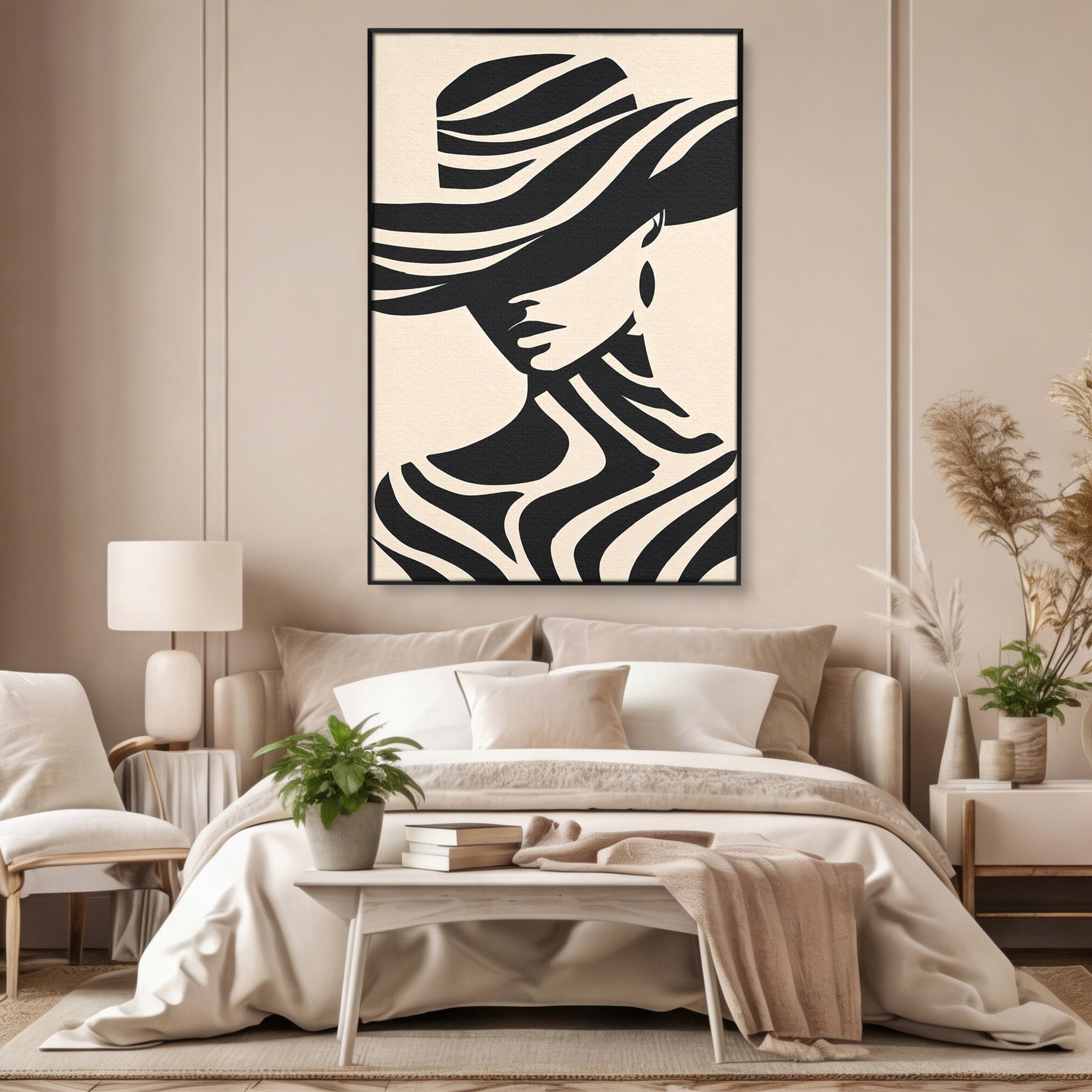 Tablou Canvas Premium LuxCanva® G1257, Silueta Eleganta, Portret, Moda, Stil, Eleganta, Dormitor, Culori Vibrante