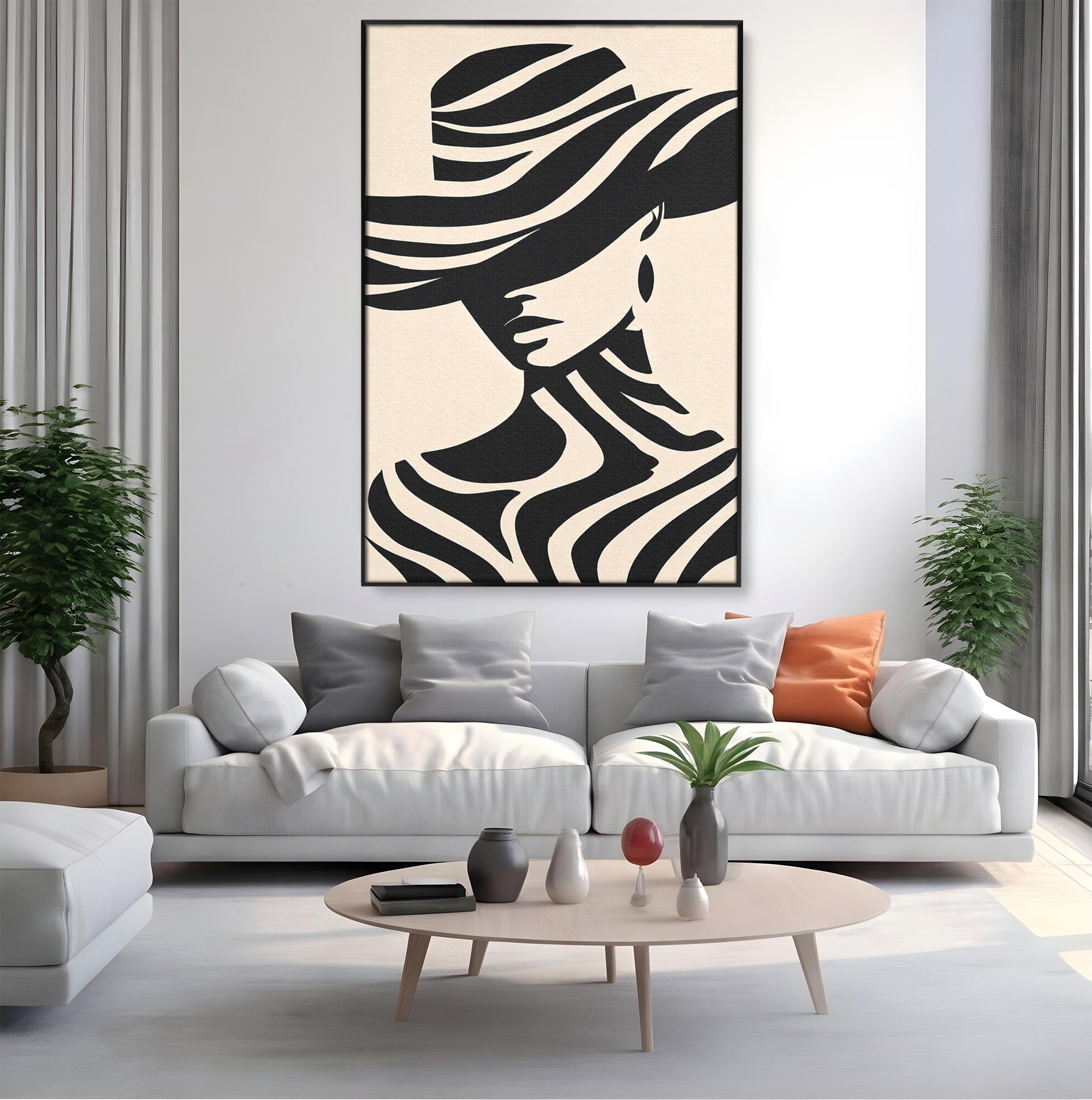 Tablou Canvas Premium LuxCanva® G1257, Silueta Eleganta, Portret, Moda, Stil, Eleganta, Dormitor, Culori Vibrante