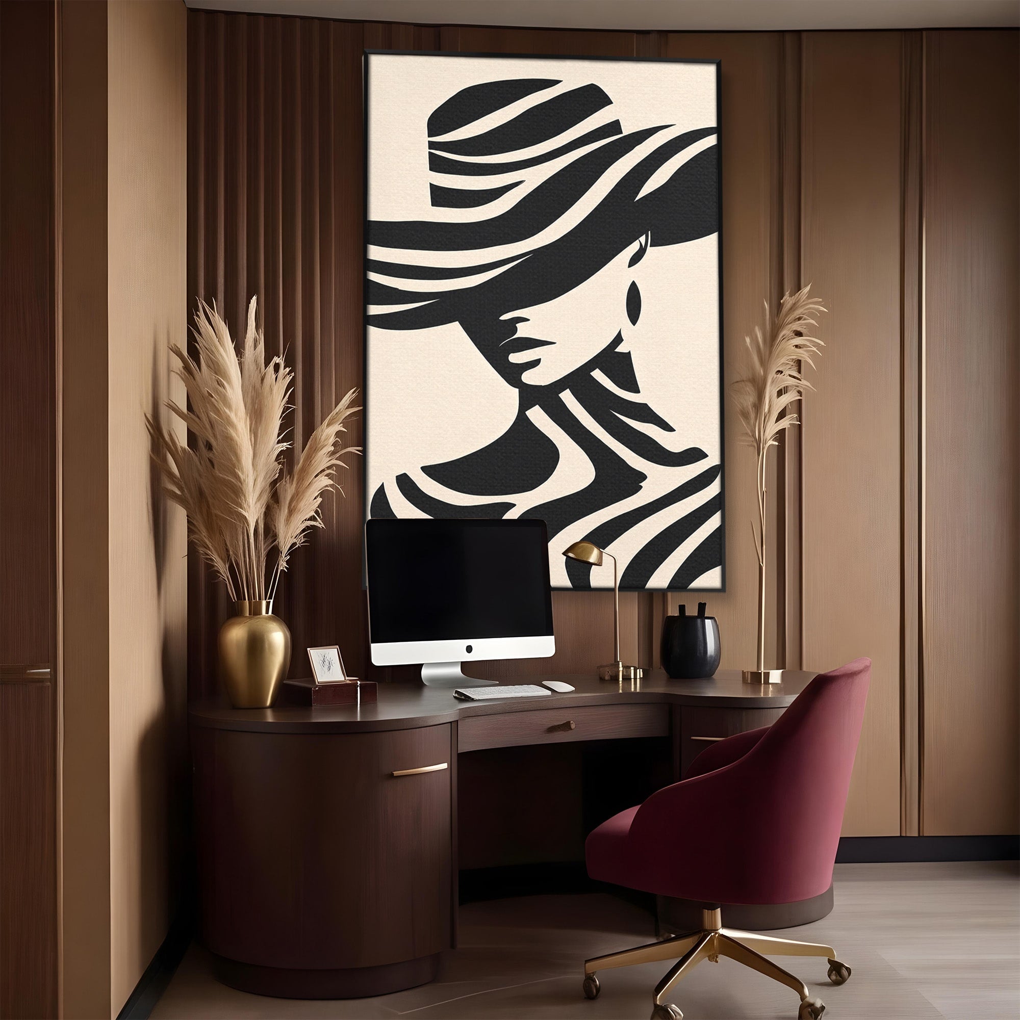 Tablou Canvas Premium LuxCanva® G1257, Silueta Eleganta, Portret, Moda, Stil, Eleganta, Dormitor, Culori Vibrante