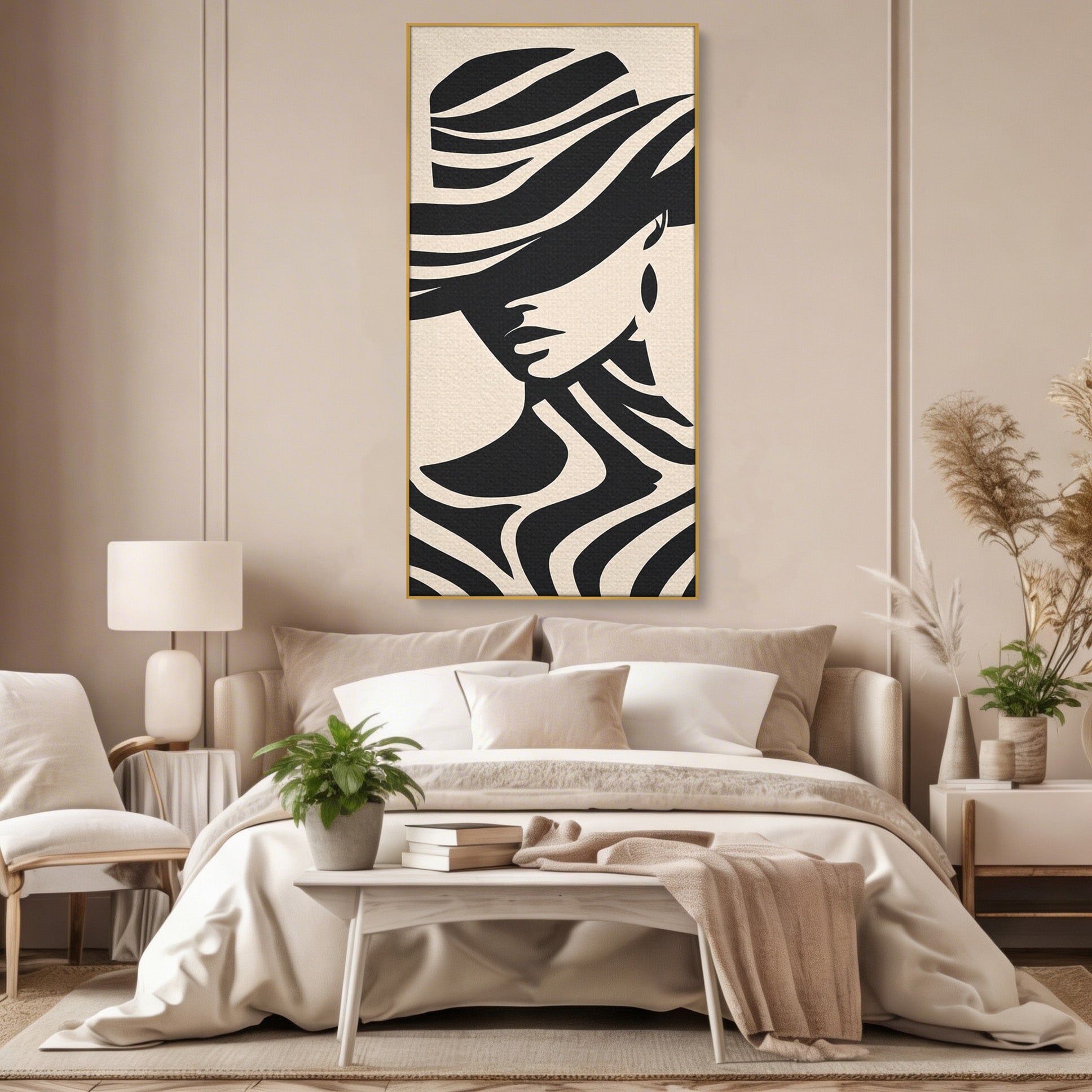 Tablou Canvas Premium LuxCanva® G1257, Silueta Eleganta, Portret, Moda, Stil, Eleganta, Dormitor, Culori Vibrante