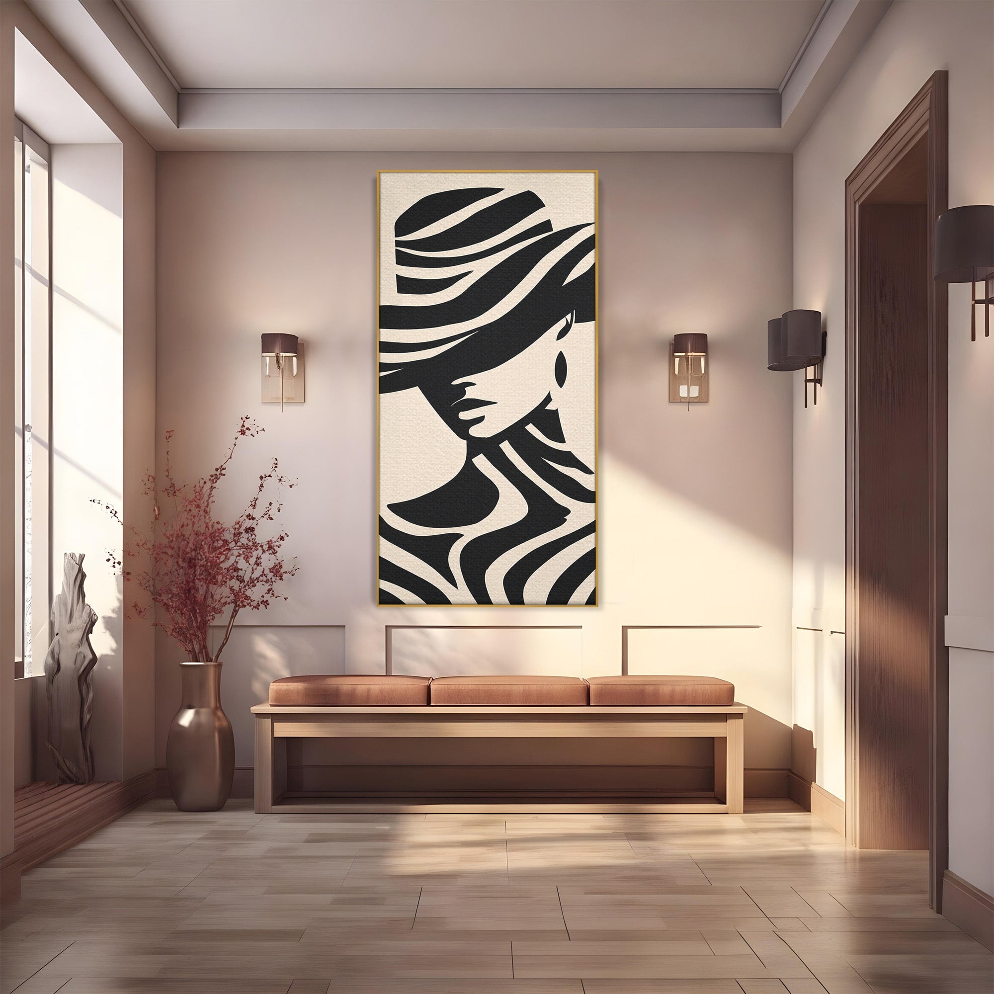 Tablou Canvas Premium LuxCanva® G1257, Silueta Eleganta, Portret, Moda, Stil, Eleganta, Dormitor, Culori Vibrante