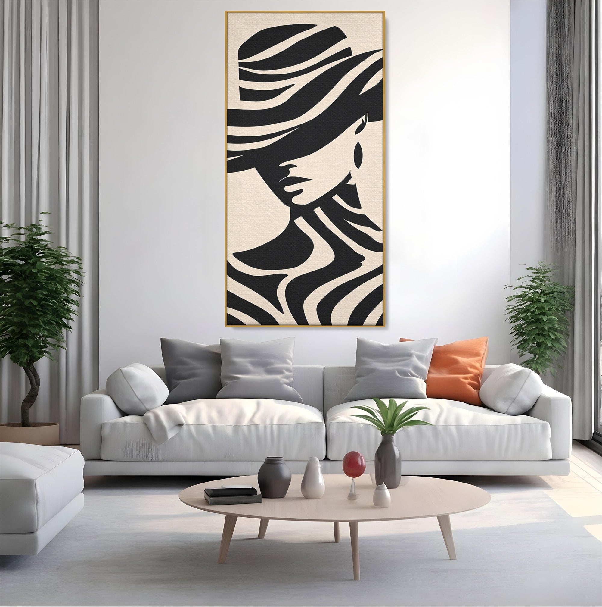 Tablou Canvas Premium LuxCanva® G1257, Silueta Eleganta, Portret, Moda, Stil, Eleganta, Dormitor, Culori Vibrante