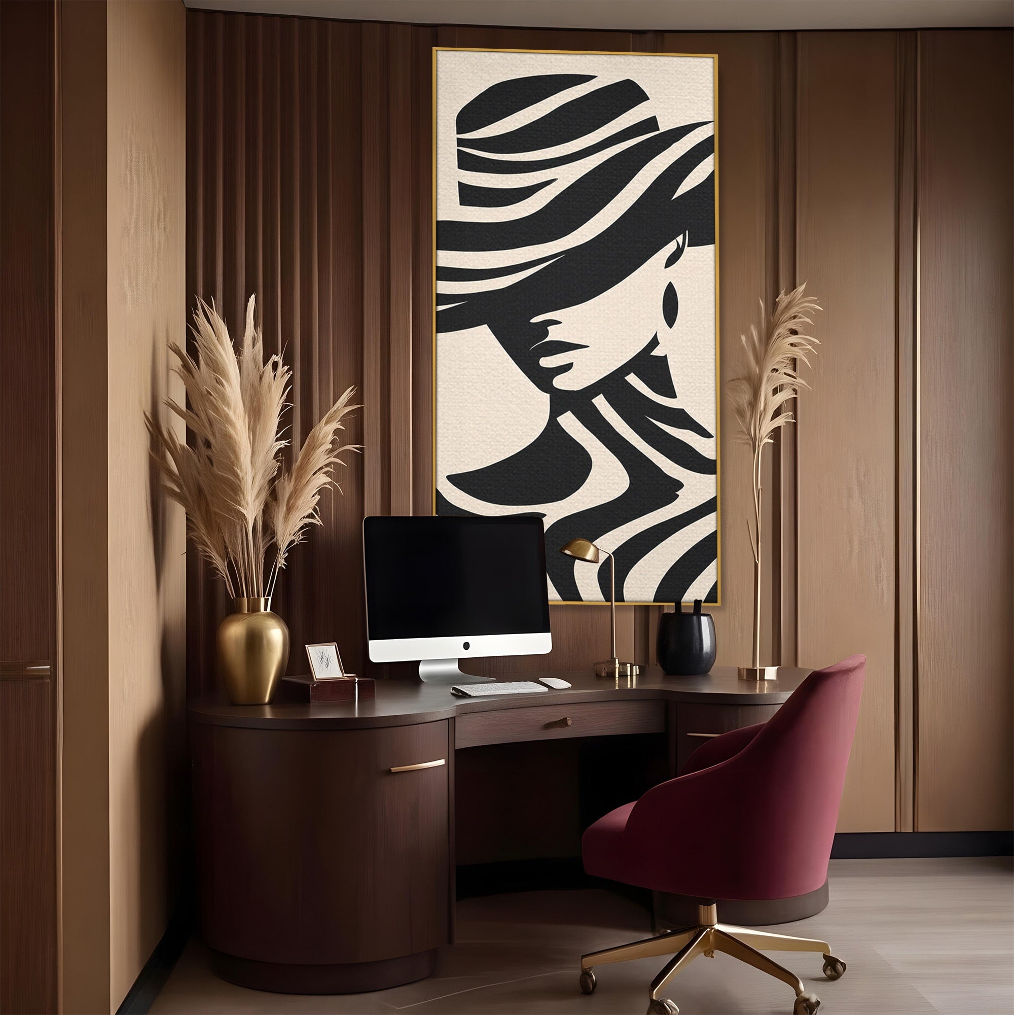 Tablou Canvas Premium LuxCanva® G1257, Silueta Eleganta, Portret, Moda, Stil, Eleganta, Dormitor, Culori Vibrante