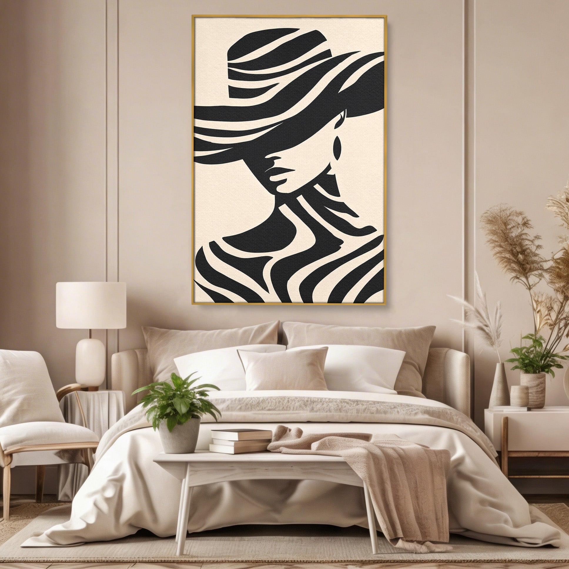 Tablou Canvas Premium LuxCanva® G1257, Silueta Eleganta, Portret, Moda, Stil, Eleganta, Dormitor, Culori Vibrante
