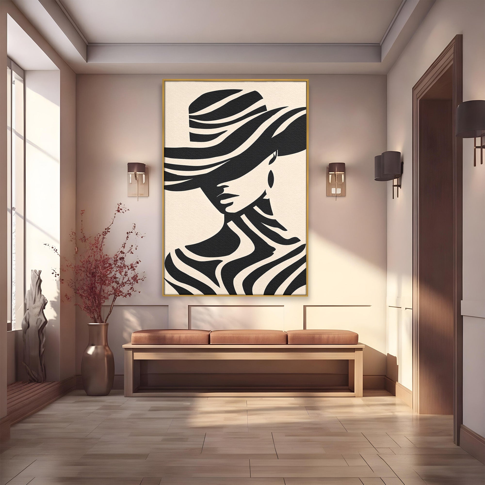 Tablou Canvas Premium LuxCanva® G1257, Silueta Eleganta, Portret, Moda, Stil, Eleganta, Dormitor, Culori Vibrante