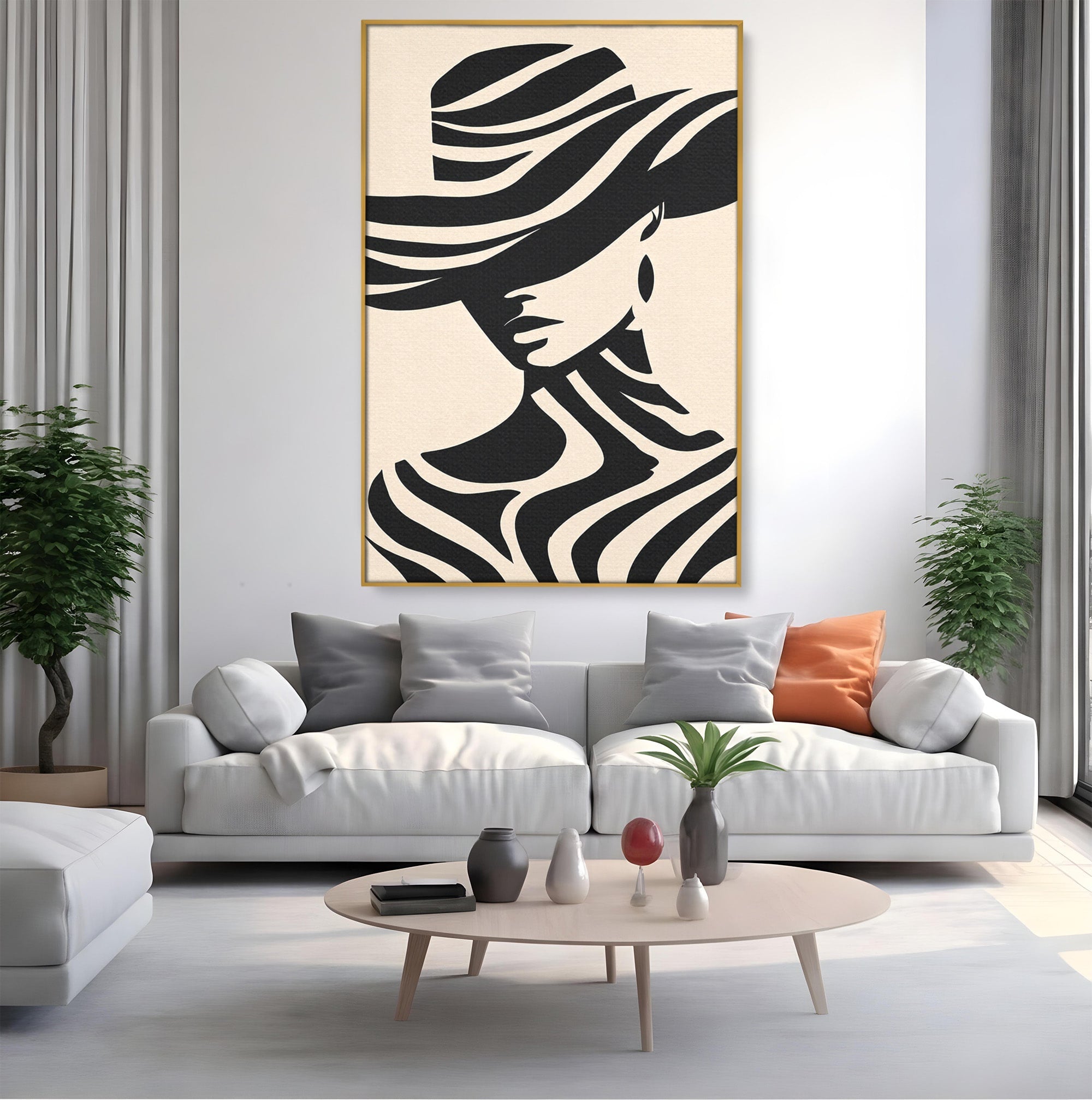 Tablou Canvas Premium LuxCanva® G1257, Silueta Eleganta, Portret, Moda, Stil, Eleganta, Dormitor, Culori Vibrante