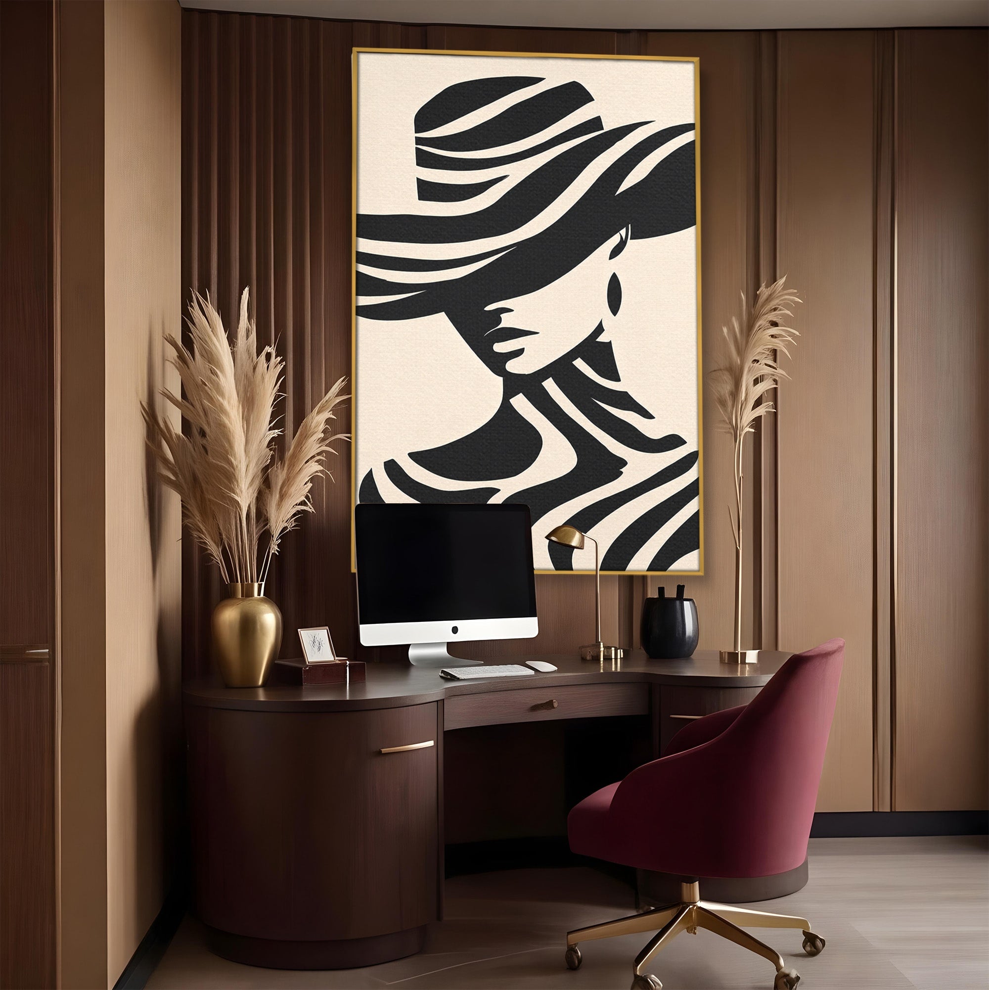 Tablou Canvas Premium LuxCanva® G1257, Silueta Eleganta, Portret, Moda, Stil, Eleganta, Dormitor, Culori Vibrante