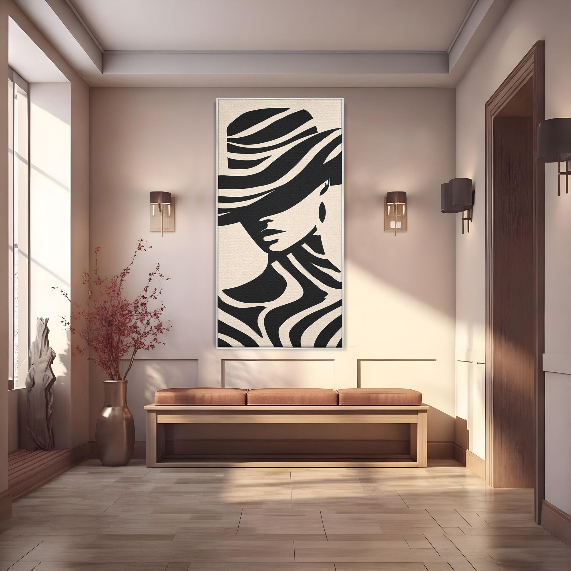 Tablou Canvas Premium LuxCanva® G1257, Silueta Eleganta, Portret, Moda, Stil, Eleganta, Dormitor, Culori Vibrante