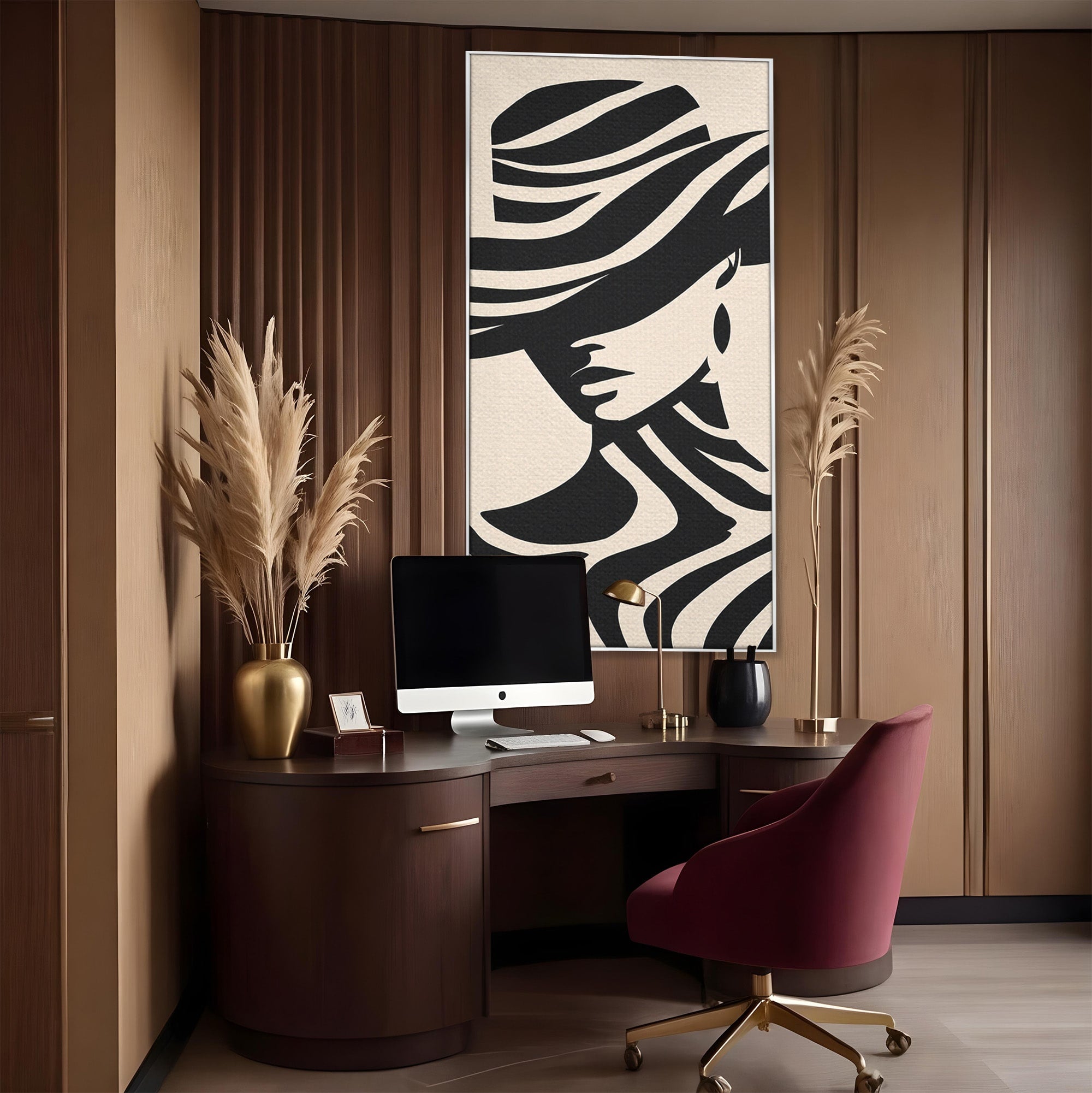 Tablou Canvas Premium LuxCanva® G1257, Silueta Eleganta, Portret, Moda, Stil, Eleganta, Dormitor, Culori Vibrante