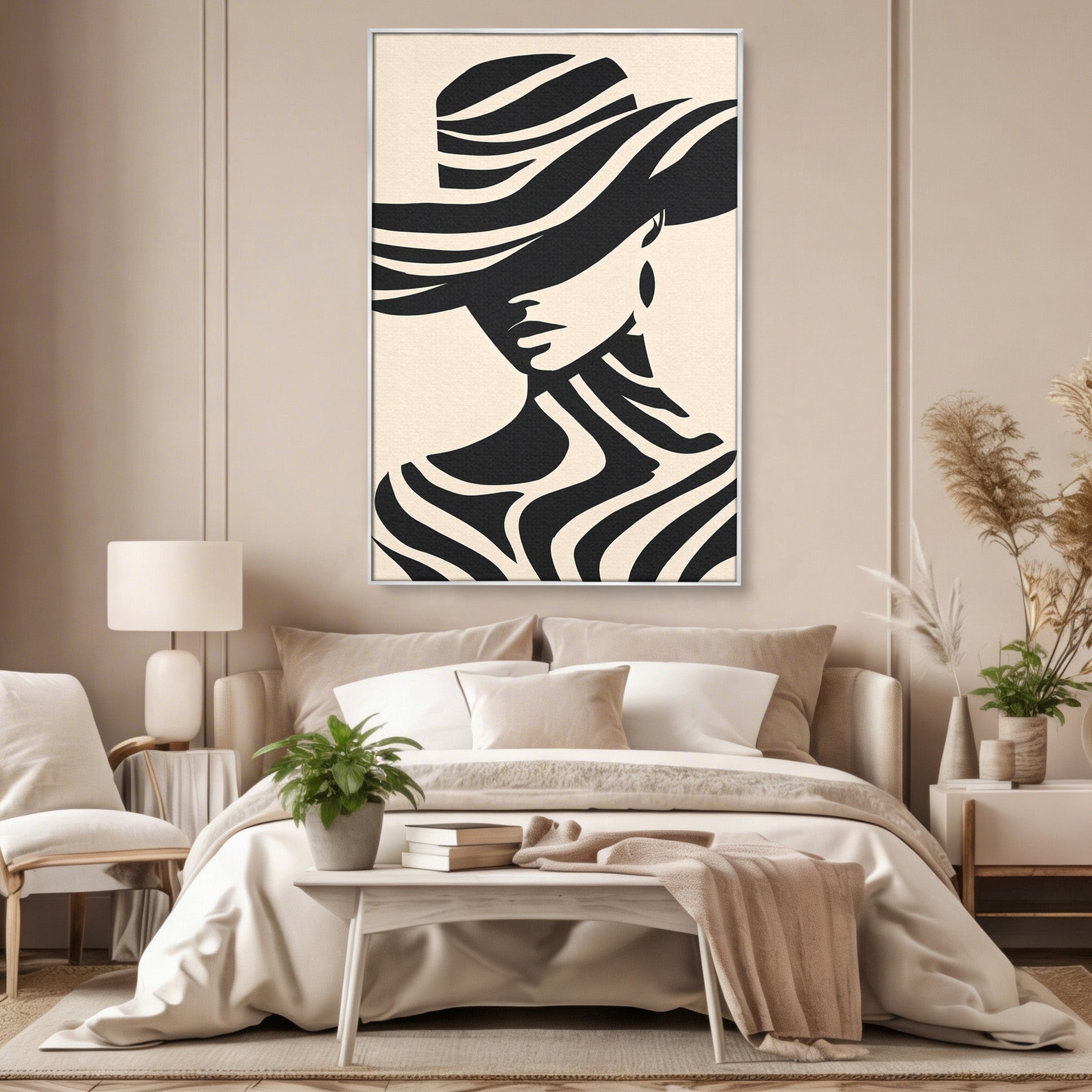Tablou Canvas Premium LuxCanva® G1257, Silueta Eleganta, Portret, Moda, Stil, Eleganta, Dormitor, Culori Vibrante