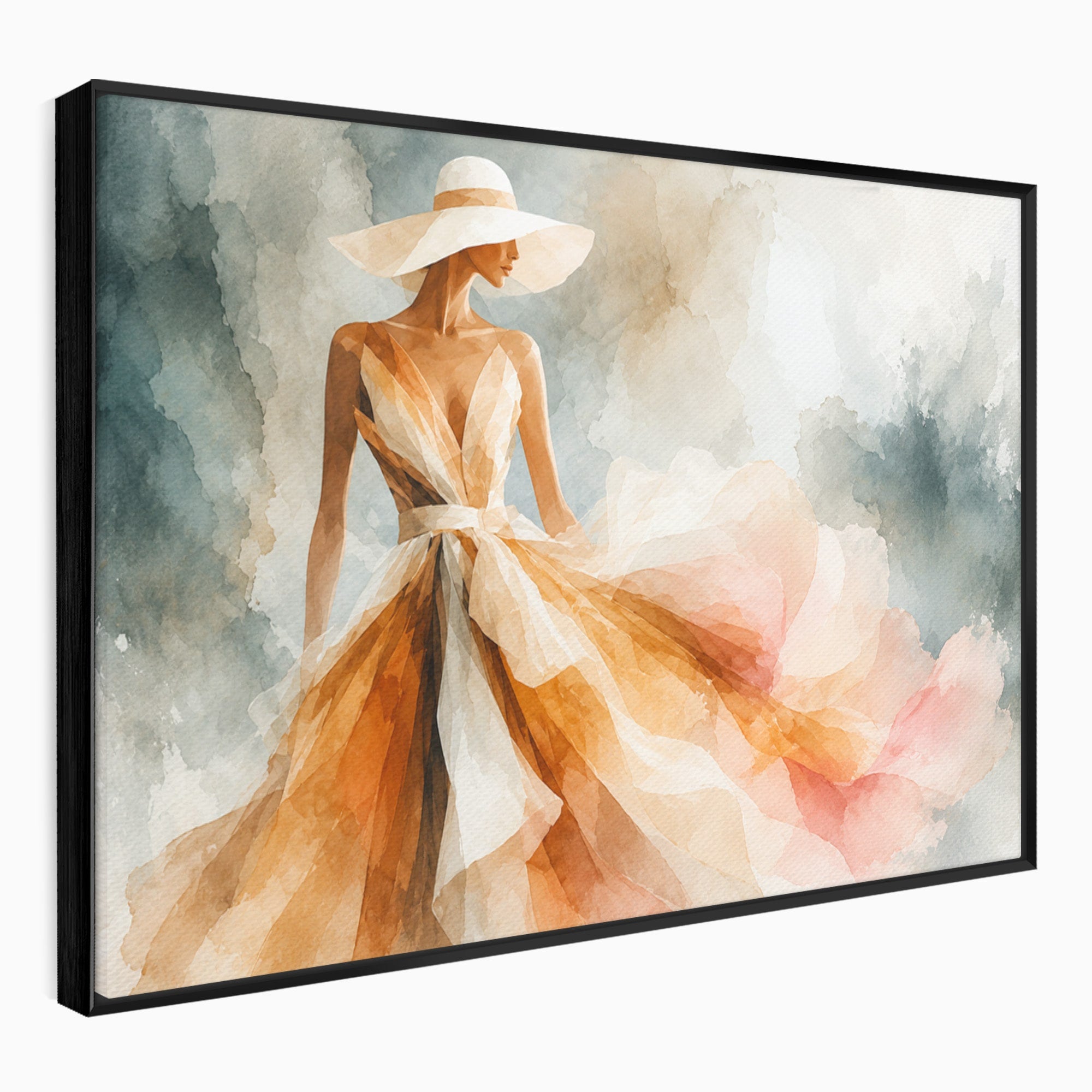 Tablou Canvas Premium LuxCanva® G1258, Eleganta In Miscare, Moda, Femeie, Eleganta, Rochie, Living, Arta, Culori Vibrante