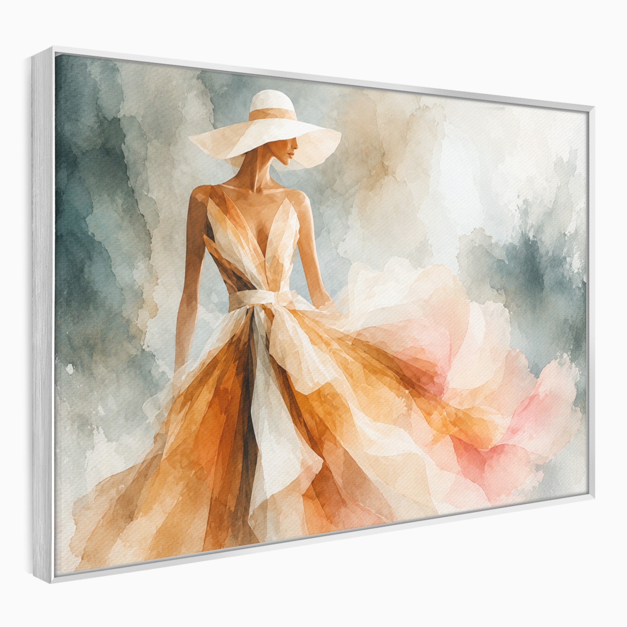 Tablou Canvas Premium LuxCanva® G1258, Eleganta In Miscare, Moda, Femeie, Eleganta, Rochie, Living, Arta, Culori Vibrante