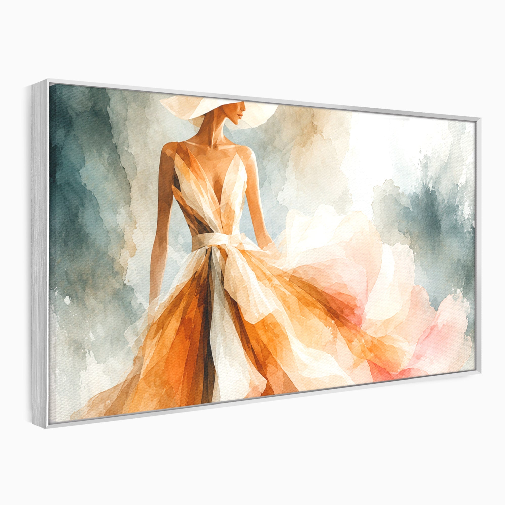 Tablou Canvas Premium LuxCanva® G1258, Eleganta In Miscare, Moda, Femeie, Eleganta, Rochie, Living, Arta, Culori Vibrante