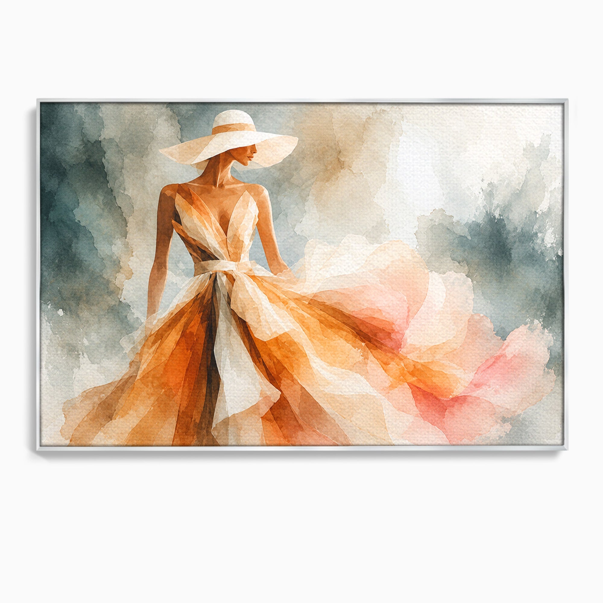 Tablou Canvas Premium LuxCanva® G1258, Eleganta In Miscare, Moda, Femeie, Eleganta, Rochie, Living, Arta, Culori Vibrante