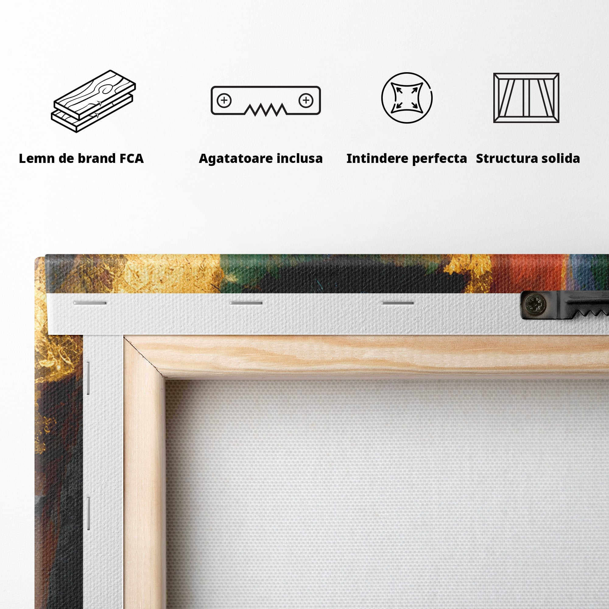 Tablou Canvas Premium LuxCanva® G1259, Chip De Femeie Aurit, Femeie, Portret, Arta Abstracta, Eleganta, Auriu, Dormitor, Birou, Culori Vibrante