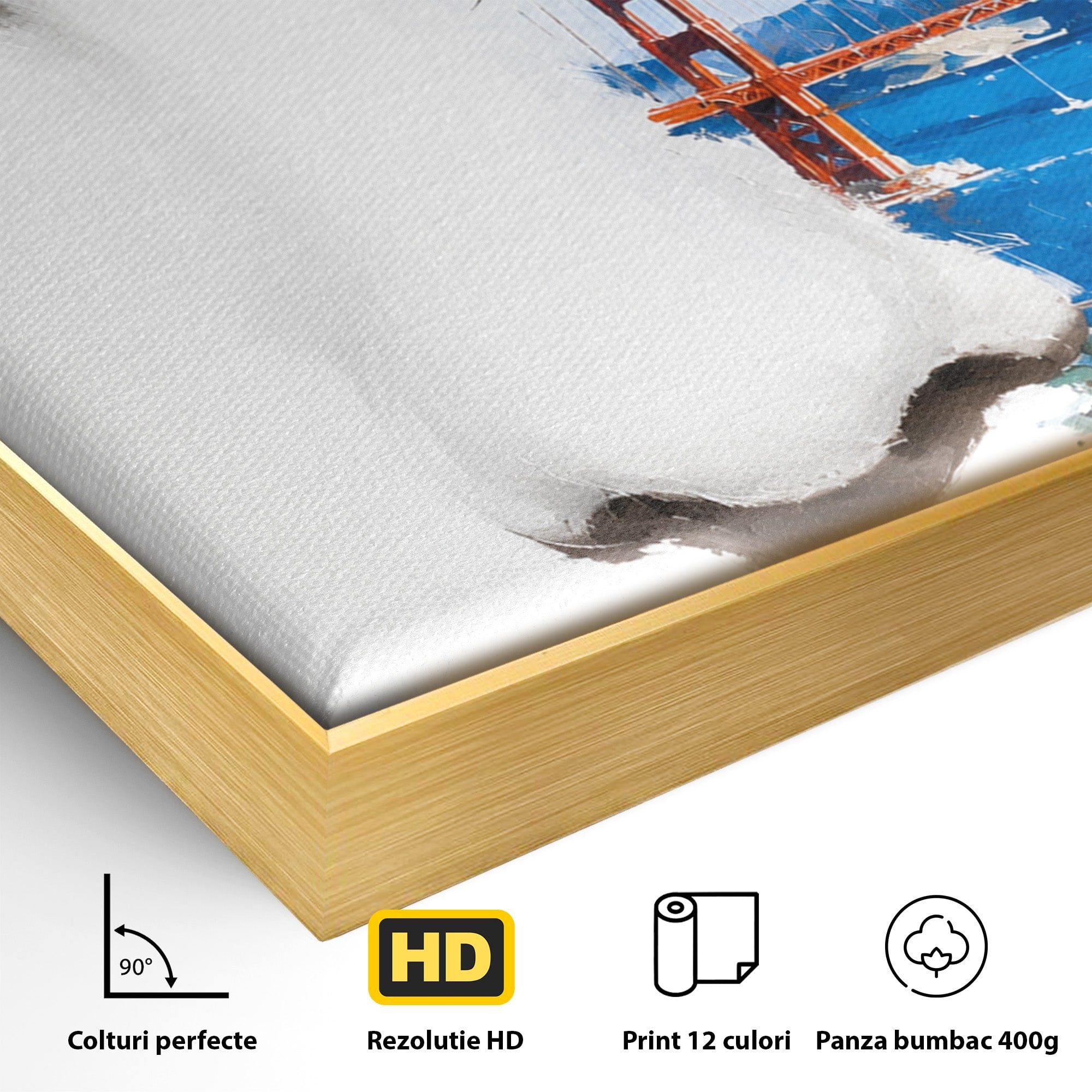 Tablou Canvas Premium LuxCanva® G1262, Privirea Podului, Portret, Pod, Femeie, Modern, Living, Culori Vibrante