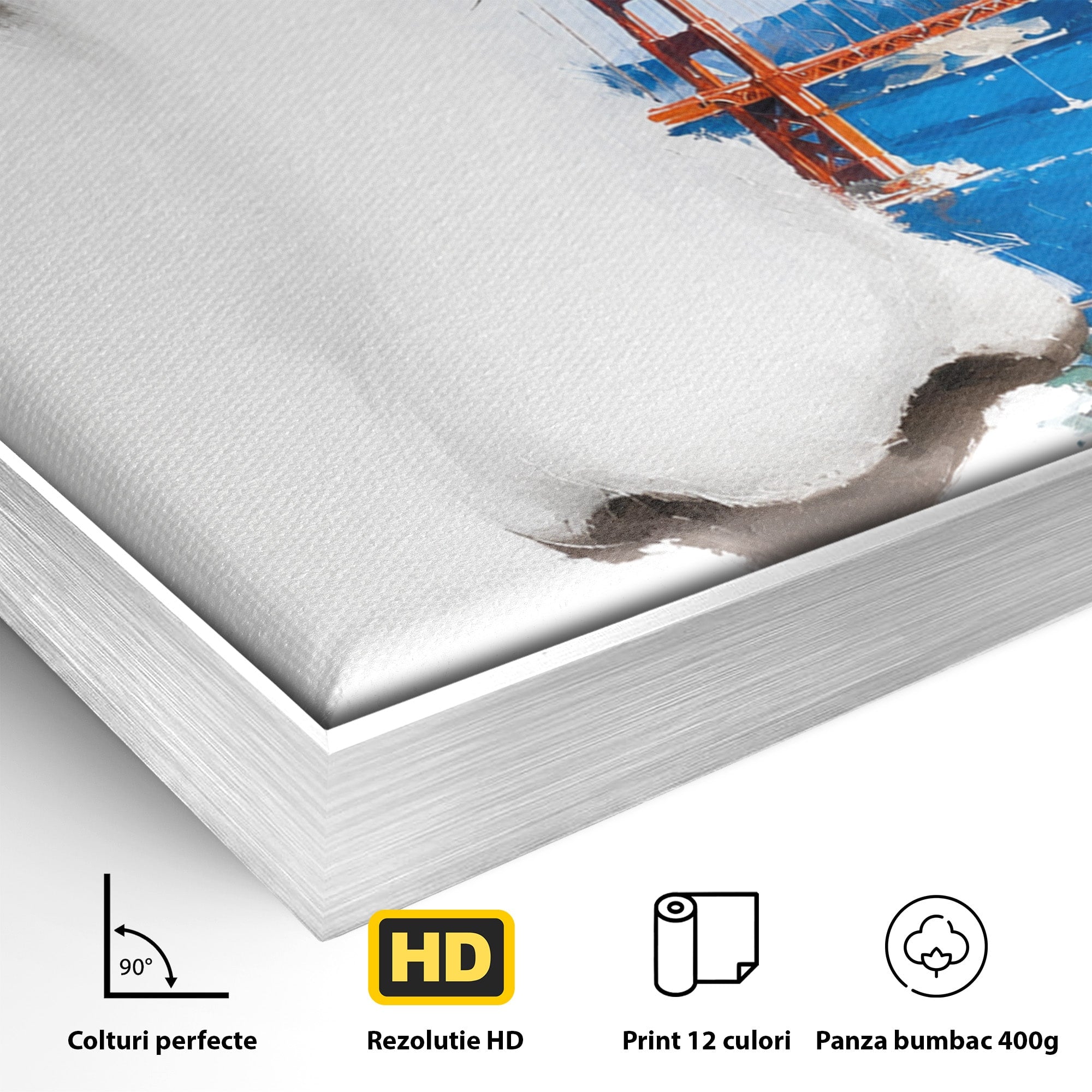 Tablou Canvas Premium LuxCanva® G1262, Privirea Podului, Portret, Pod, Femeie, Modern, Living, Culori Vibrante