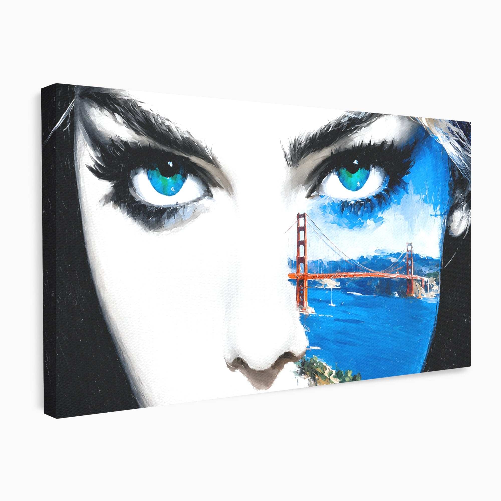 Tablou Canvas Premium LuxCanva® G1262, Privirea Podului, Portret, Pod, Femeie, Modern, Living, Culori Vibrante
