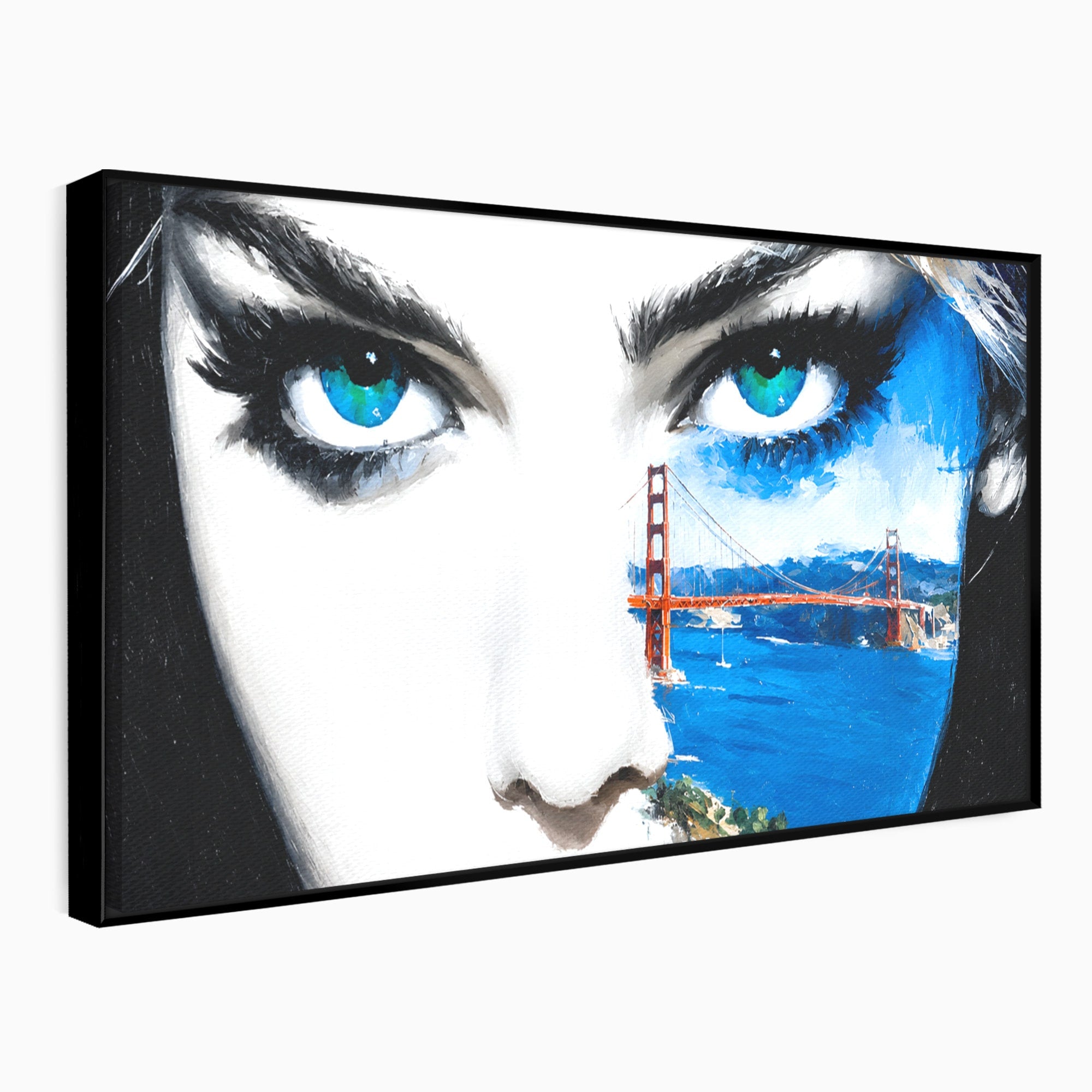 Tablou Canvas Premium LuxCanva® G1262, Privirea Podului, Portret, Pod, Femeie, Modern, Living, Culori Vibrante