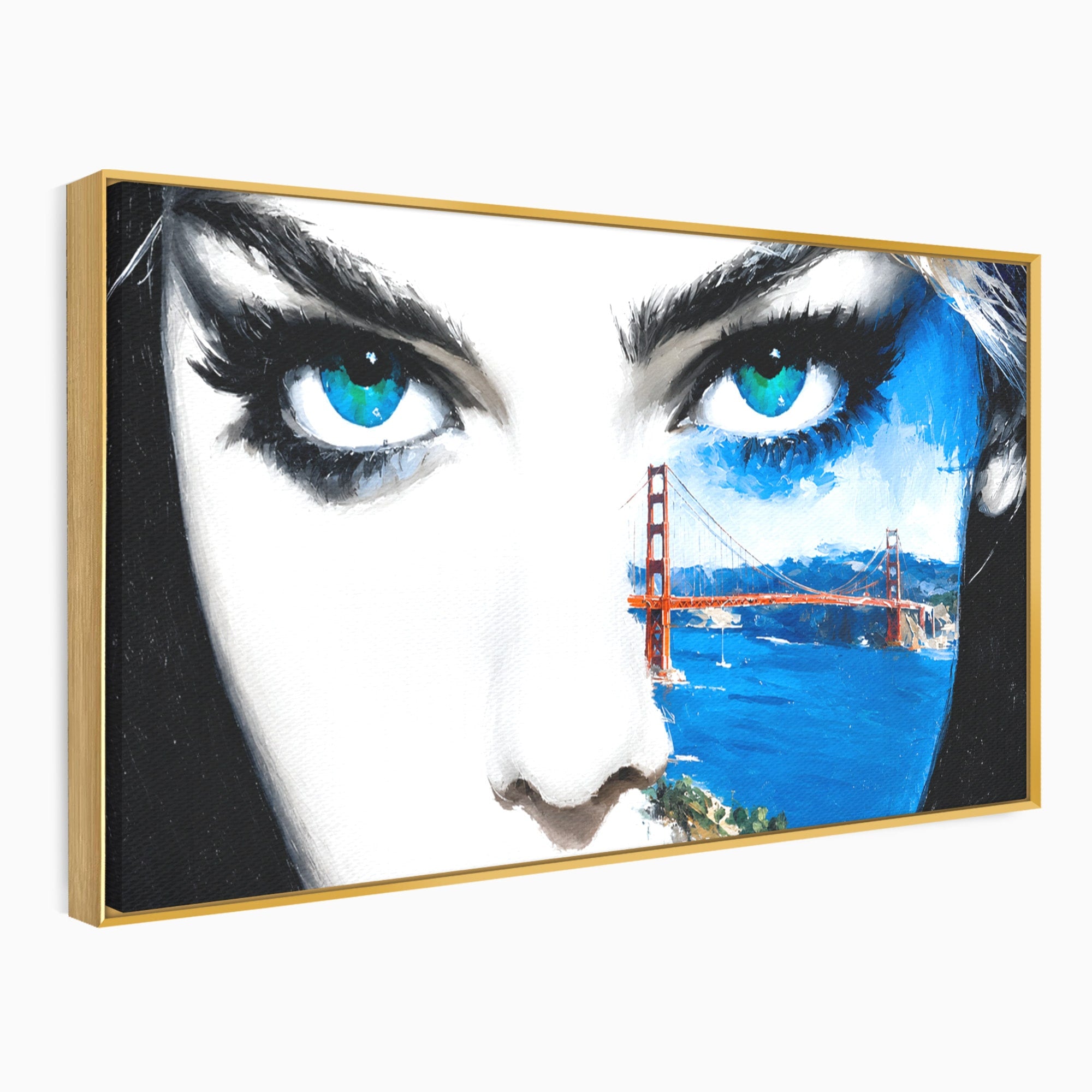 Tablou Canvas Premium LuxCanva® G1262, Privirea Podului, Portret, Pod, Femeie, Modern, Living, Culori Vibrante
