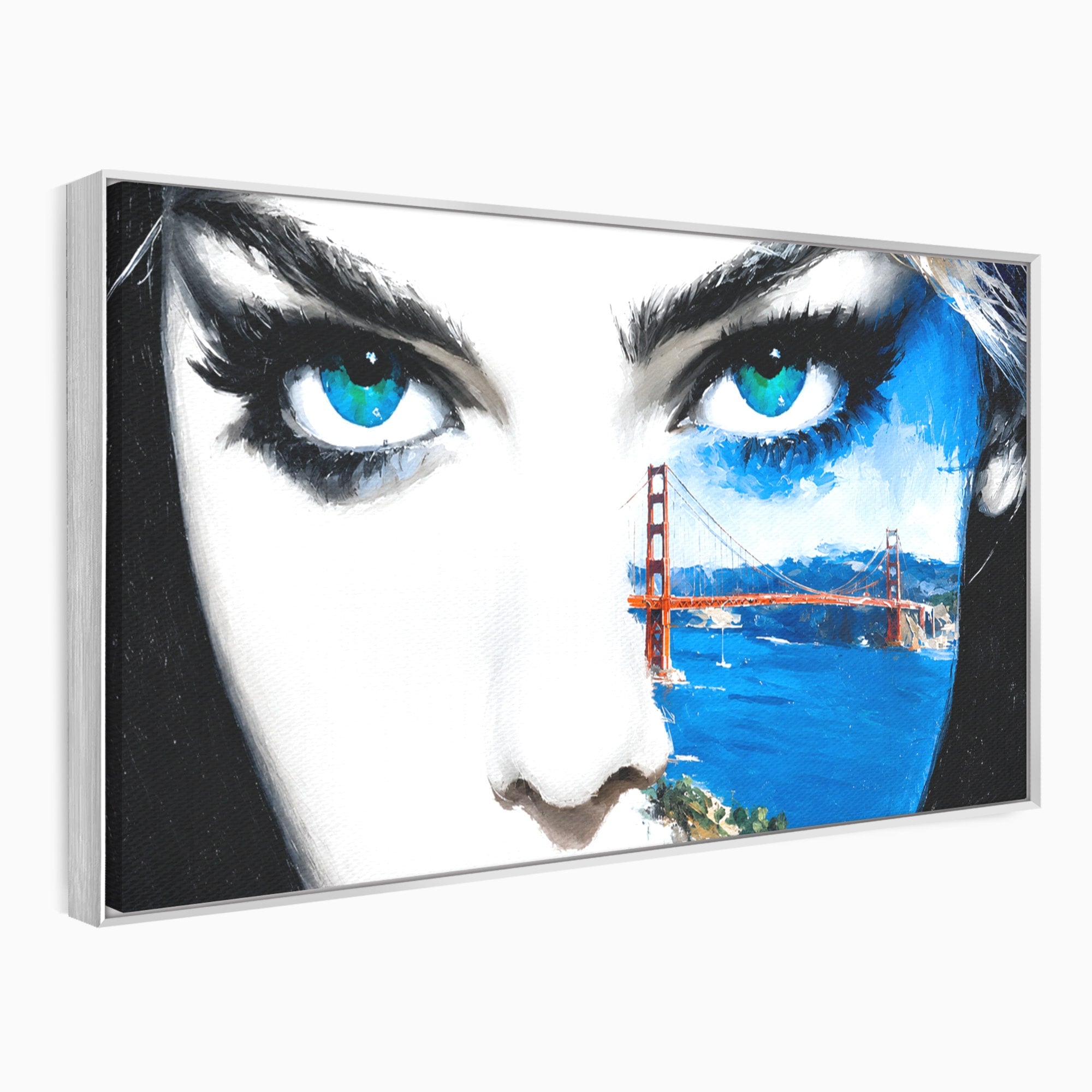 Tablou Canvas Premium LuxCanva® G1262, Privirea Podului, Portret, Pod, Femeie, Modern, Living, Culori Vibrante