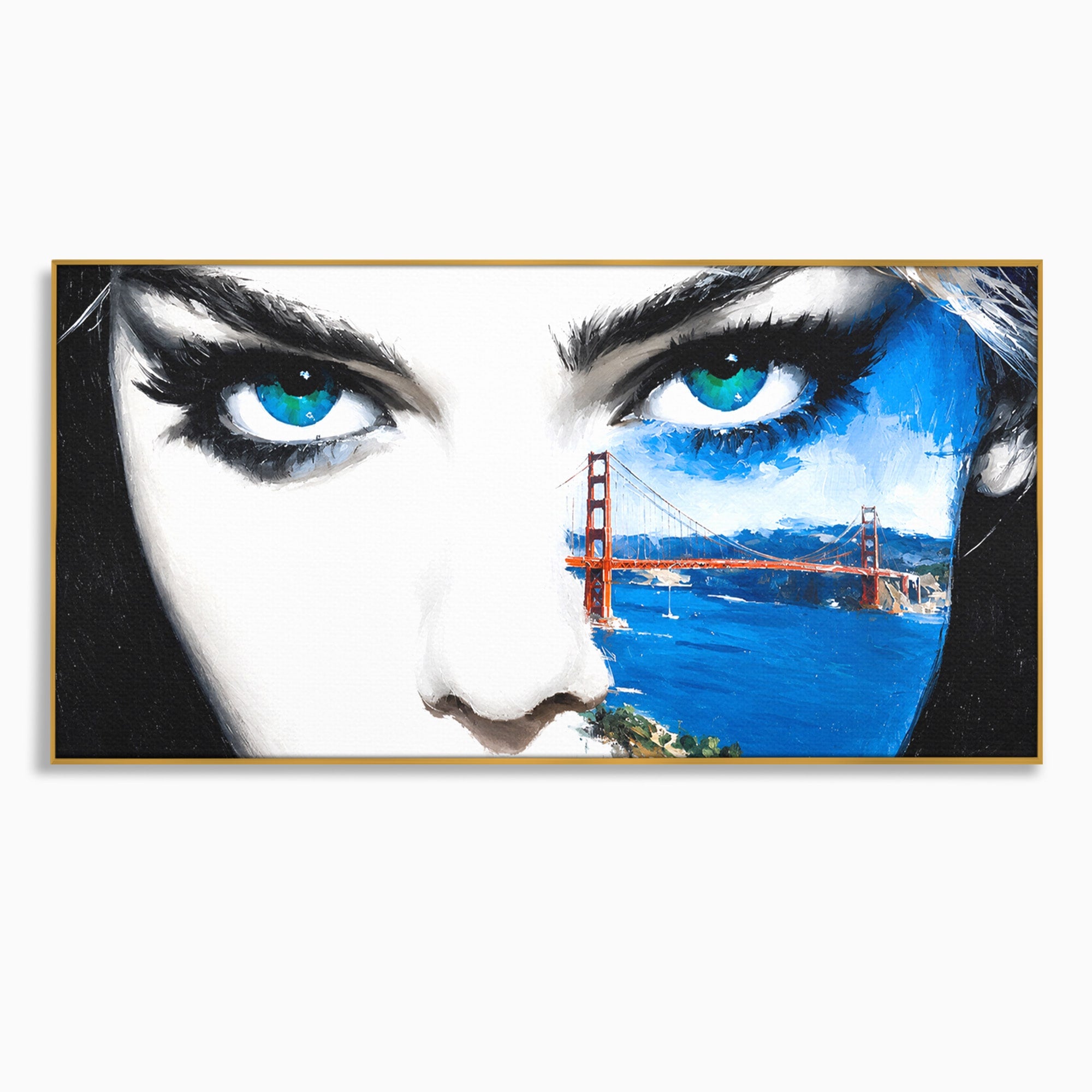 Tablou Canvas Premium LuxCanva® G1262, Privirea Podului, Portret, Pod, Femeie, Modern, Living, Culori Vibrante