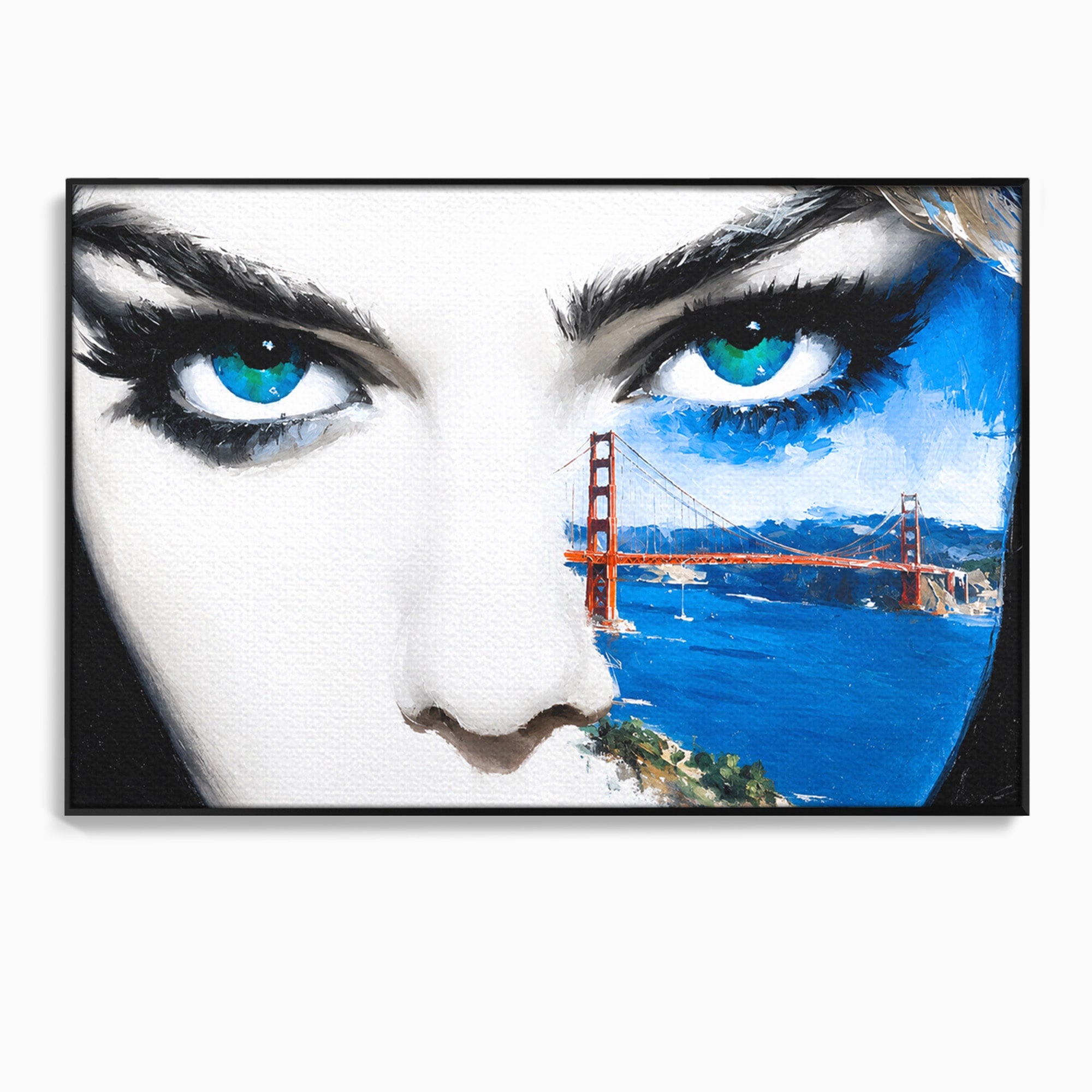 Tablou Canvas Premium LuxCanva® G1262, Privirea Podului, Portret, Pod, Femeie, Modern, Living, Culori Vibrante
