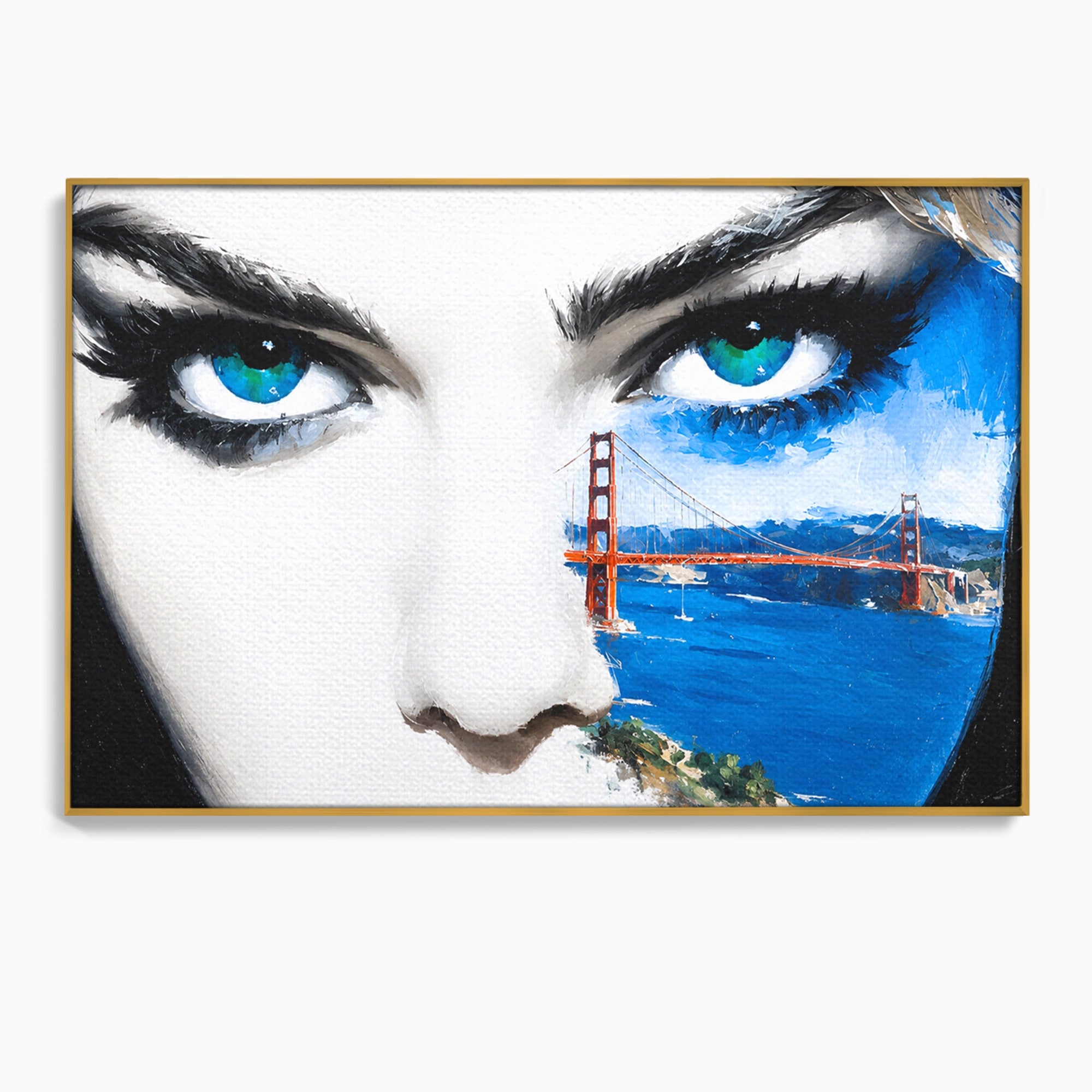 Tablou Canvas Premium LuxCanva® G1262, Privirea Podului, Portret, Pod, Femeie, Modern, Living, Culori Vibrante