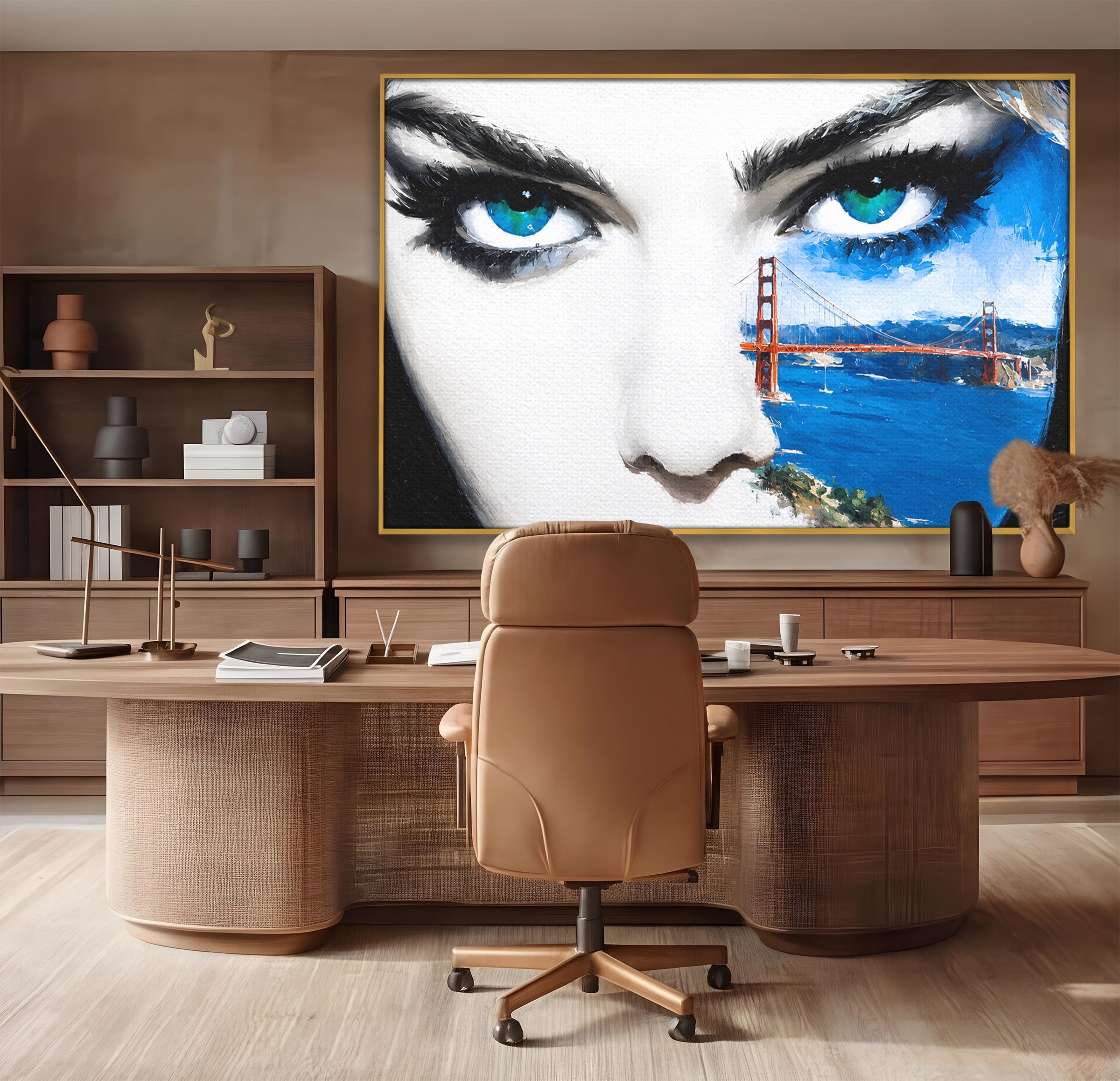 Tablou Canvas Premium LuxCanva® G1262, Privirea Podului, Portret, Pod, Femeie, Modern, Living, Culori Vibrante