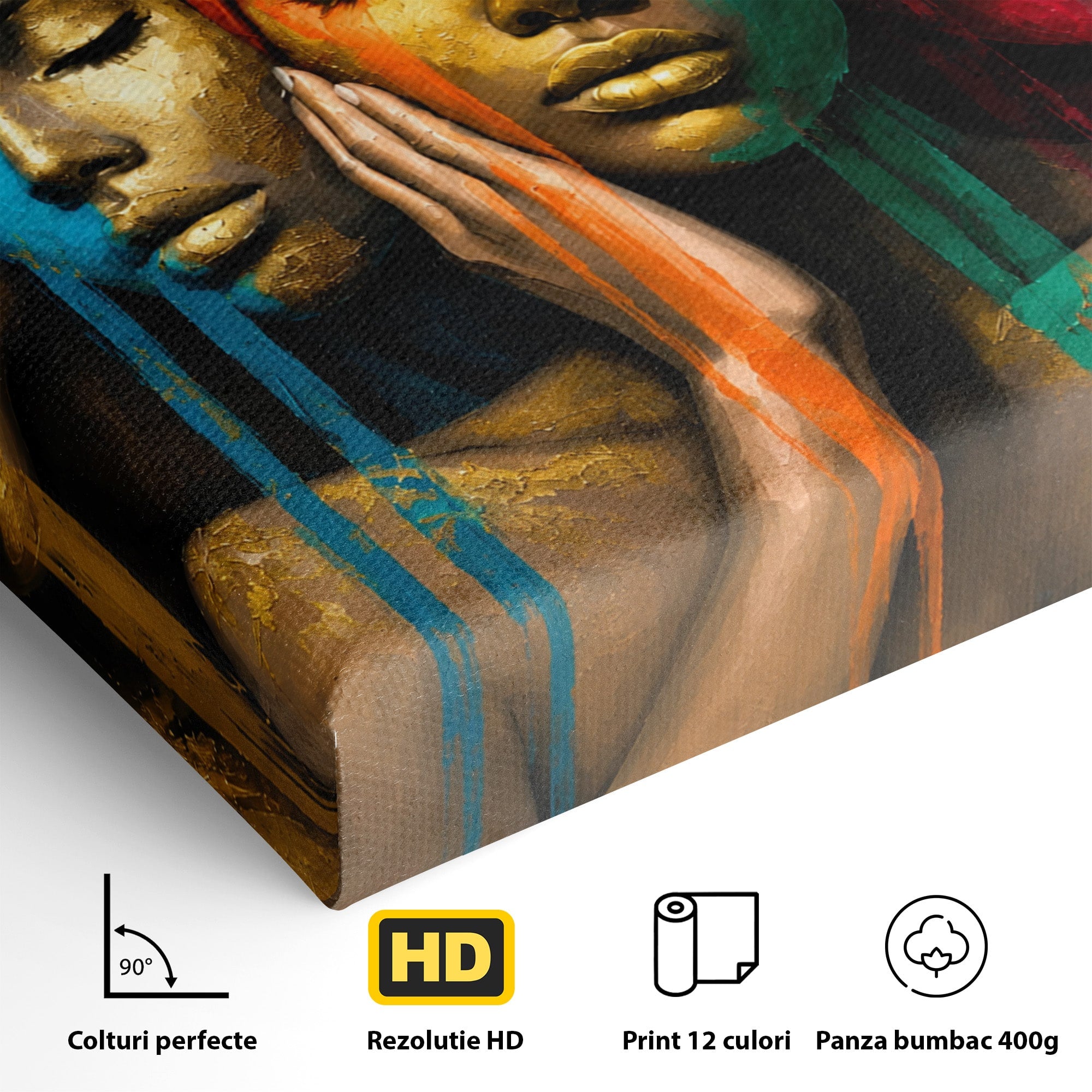 Tablou Canvas Premium LuxCanva® G1263, Frumusetea Diversitatii, Portret, Femei, Arta Abstracta, Dormitor, Living, Culori Vibrante