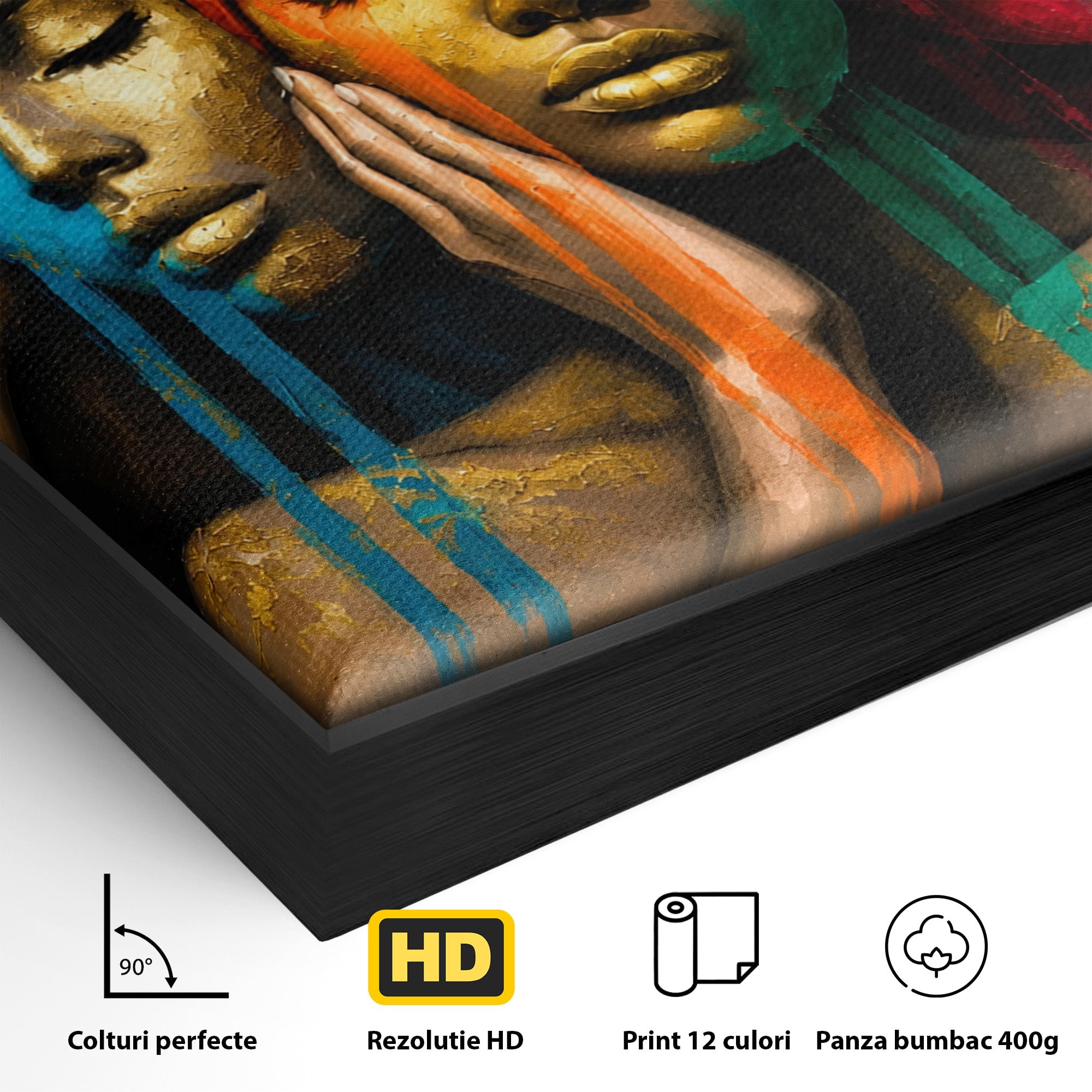 Tablou Canvas Premium LuxCanva® G1263, Frumusetea Diversitatii, Portret, Femei, Arta Abstracta, Dormitor, Living, Culori Vibrante