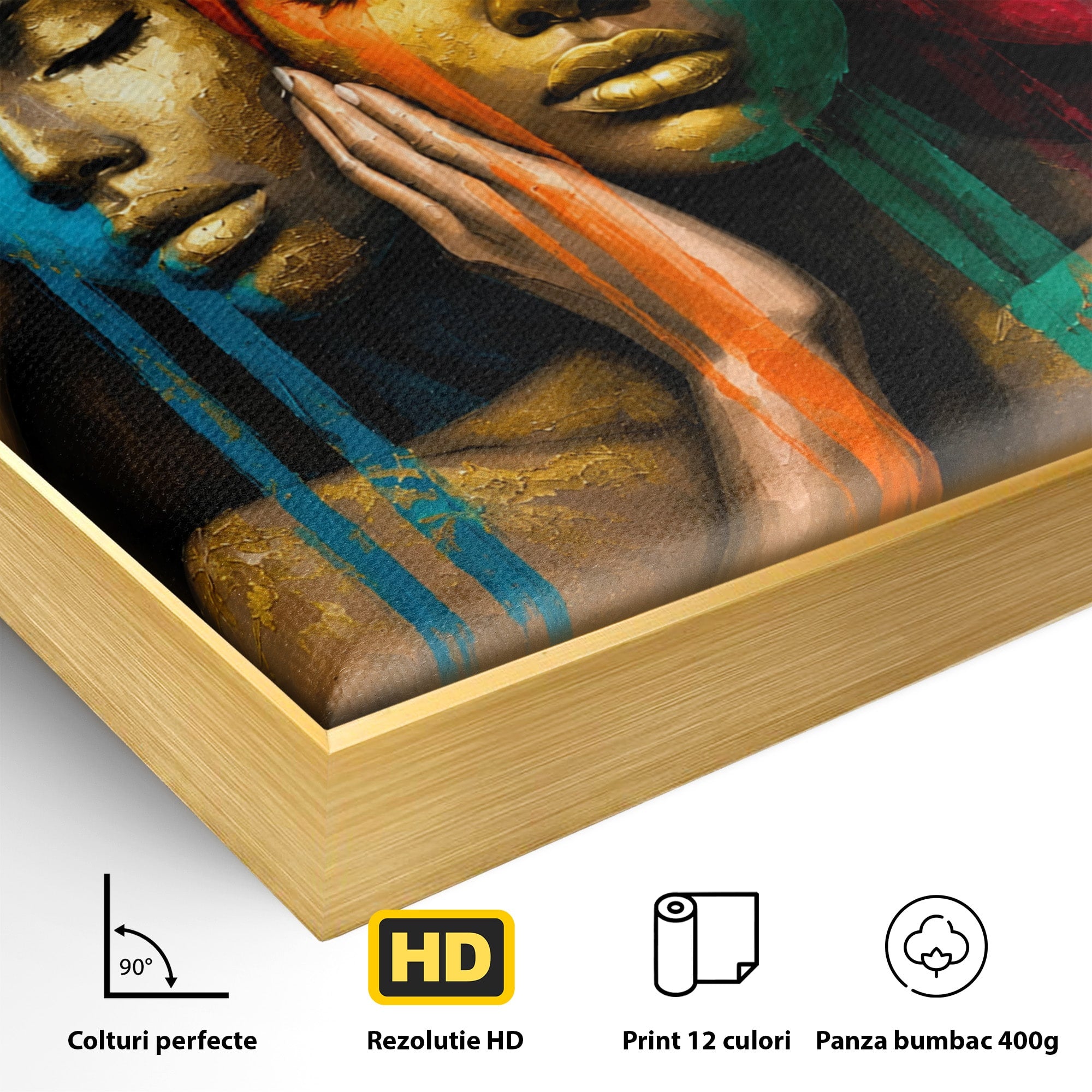 Tablou Canvas Premium LuxCanva® G1263, Frumusetea Diversitatii, Portret, Femei, Arta Abstracta, Dormitor, Living, Culori Vibrante
