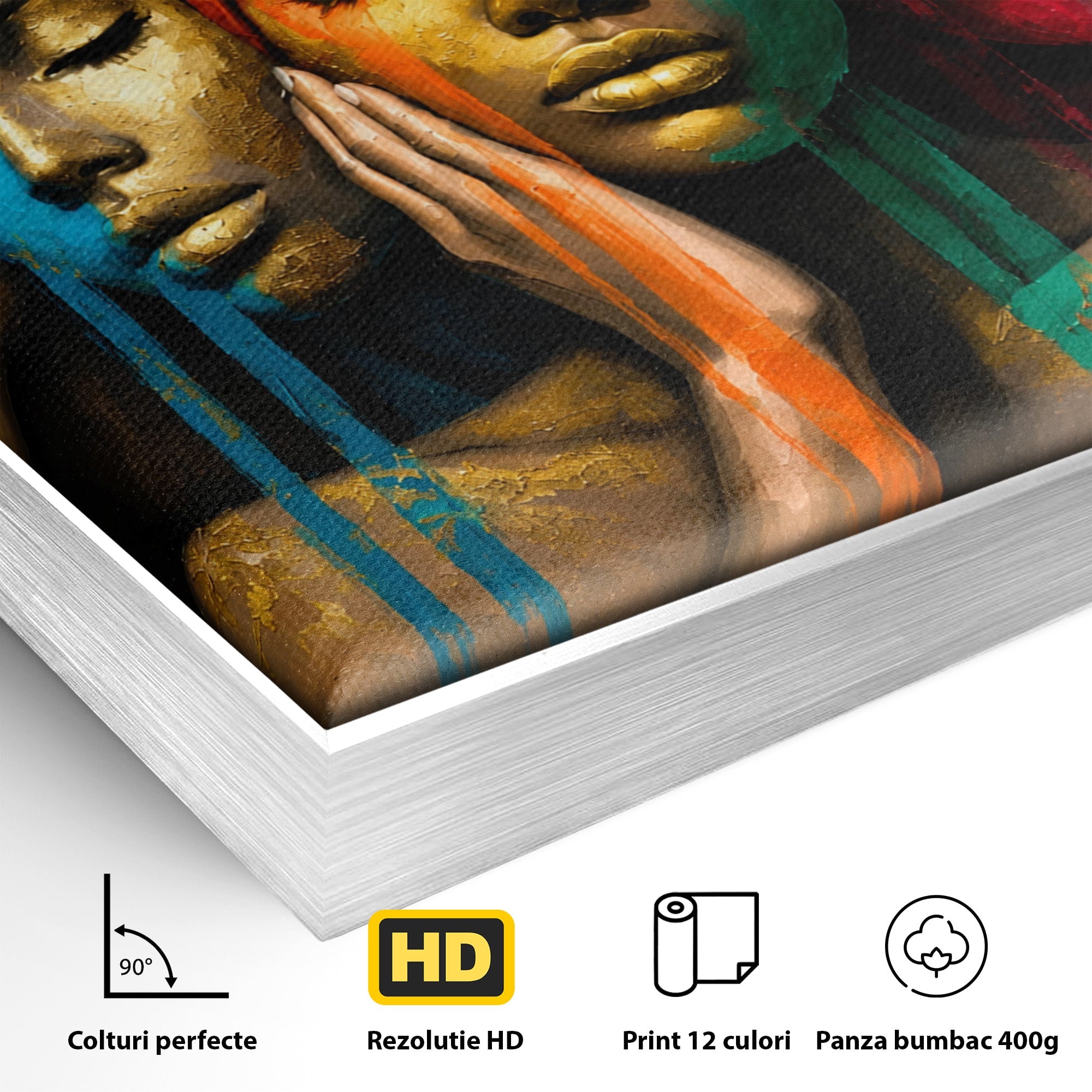 Tablou Canvas Premium LuxCanva® G1263, Frumusetea Diversitatii, Portret, Femei, Arta Abstracta, Dormitor, Living, Culori Vibrante