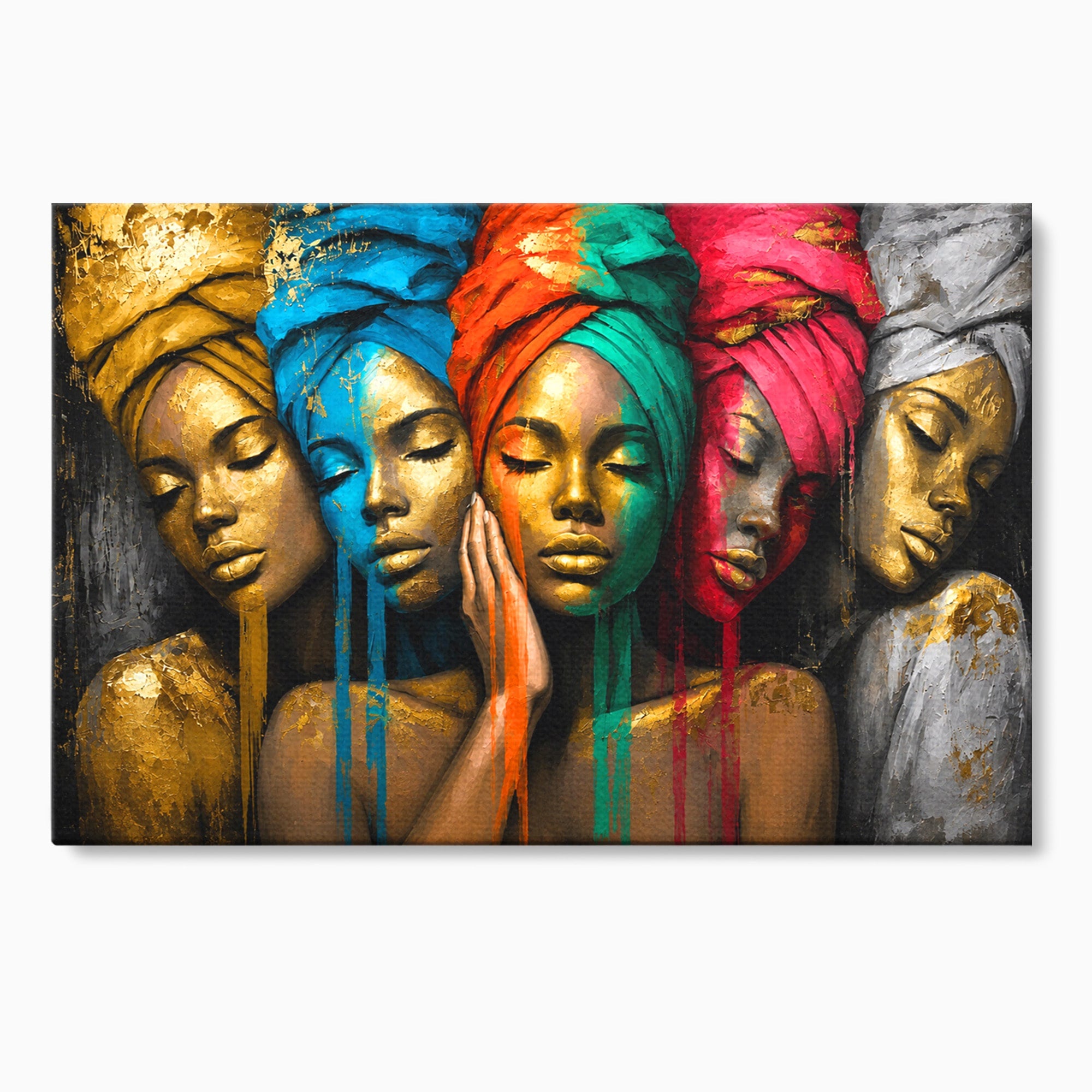 Tablou Canvas Premium LuxCanva® G1263, Frumusetea Diversitatii, Portret, Femei, Arta Abstracta, Dormitor, Living, Culori Vibrante