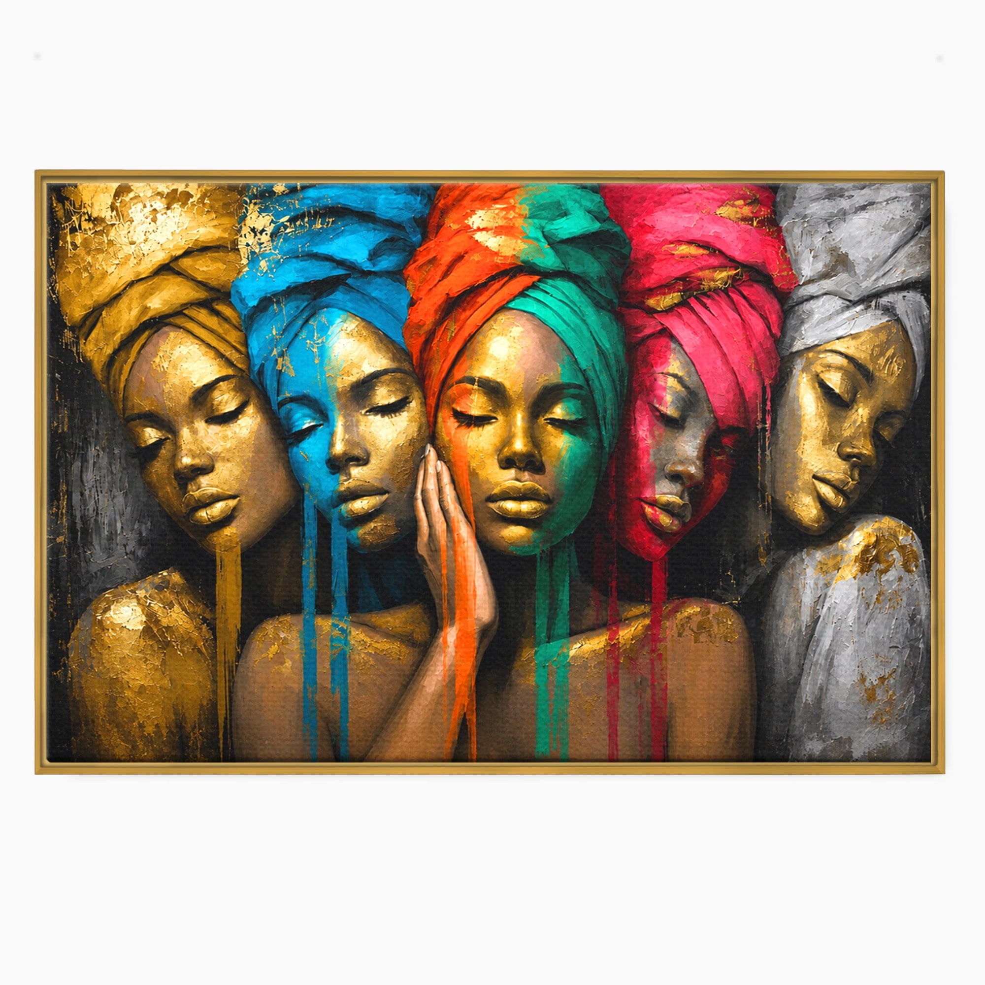 Tablou Canvas Premium LuxCanva® G1263, Frumusetea Diversitatii, Portret, Femei, Arta Abstracta, Dormitor, Living, Culori Vibrante