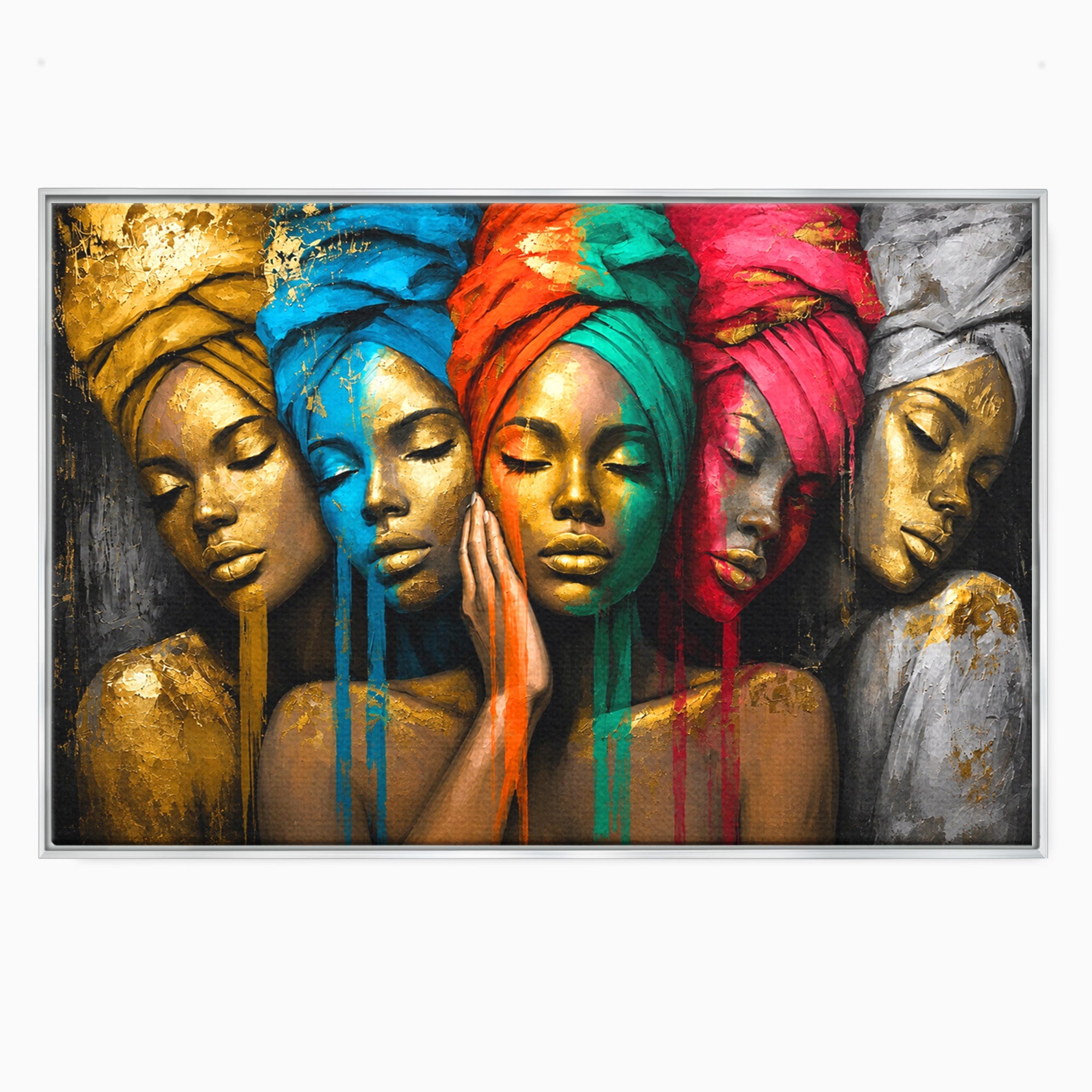 Tablou Canvas Premium LuxCanva® G1263, Frumusetea Diversitatii, Portret, Femei, Arta Abstracta, Dormitor, Living, Culori Vibrante