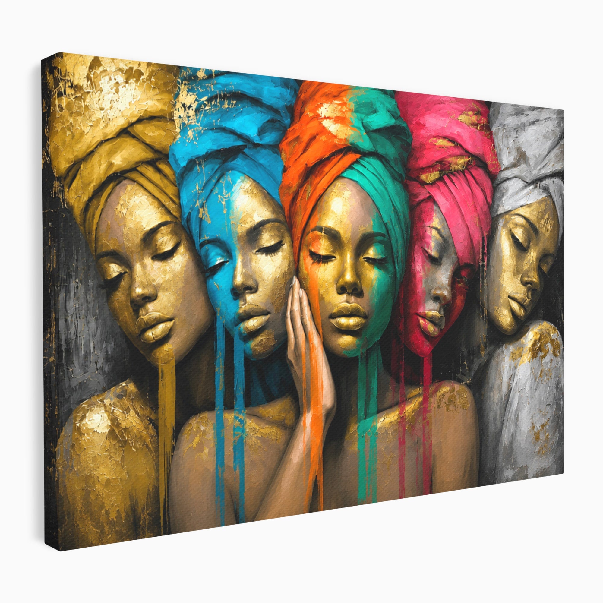 Tablou Canvas Premium LuxCanva® G1263, Frumusetea Diversitatii, Portret, Femei, Arta Abstracta, Dormitor, Living, Culori Vibrante
