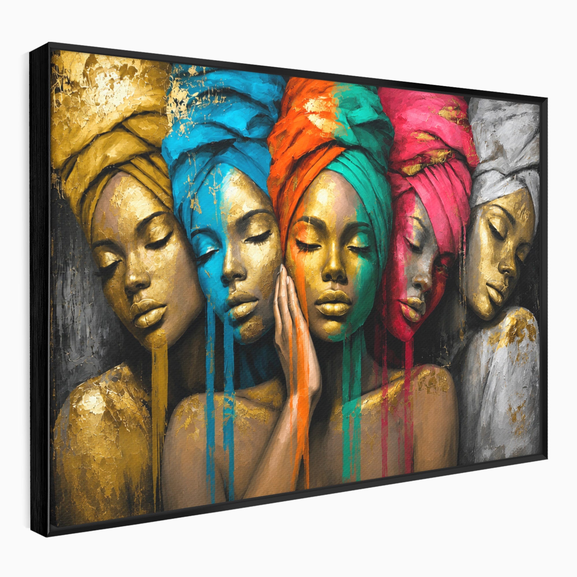 Tablou Canvas Premium LuxCanva® G1263, Frumusetea Diversitatii, Portret, Femei, Arta Abstracta, Dormitor, Living, Culori Vibrante