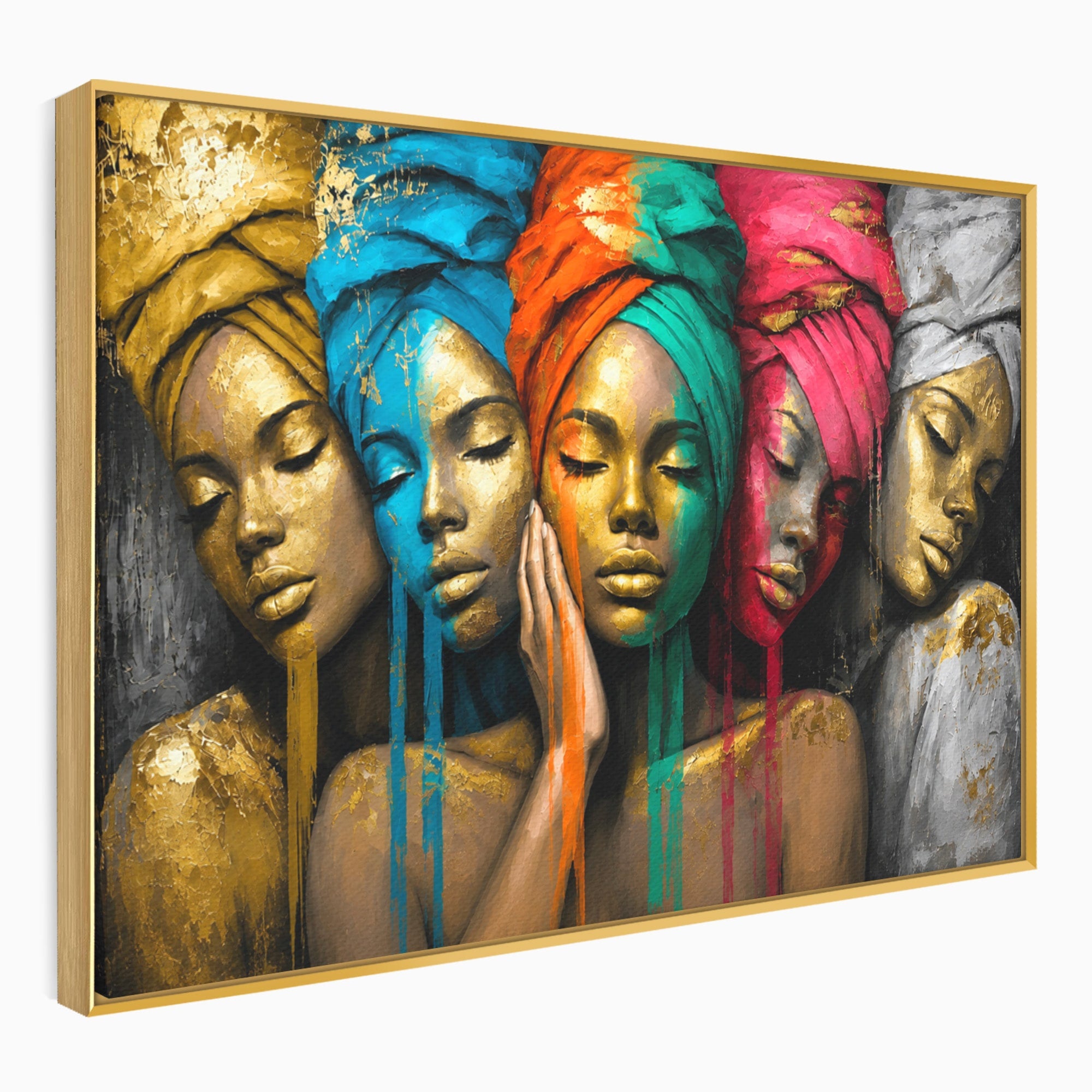 Tablou Canvas Premium LuxCanva® G1263, Frumusetea Diversitatii, Portret, Femei, Arta Abstracta, Dormitor, Living, Culori Vibrante