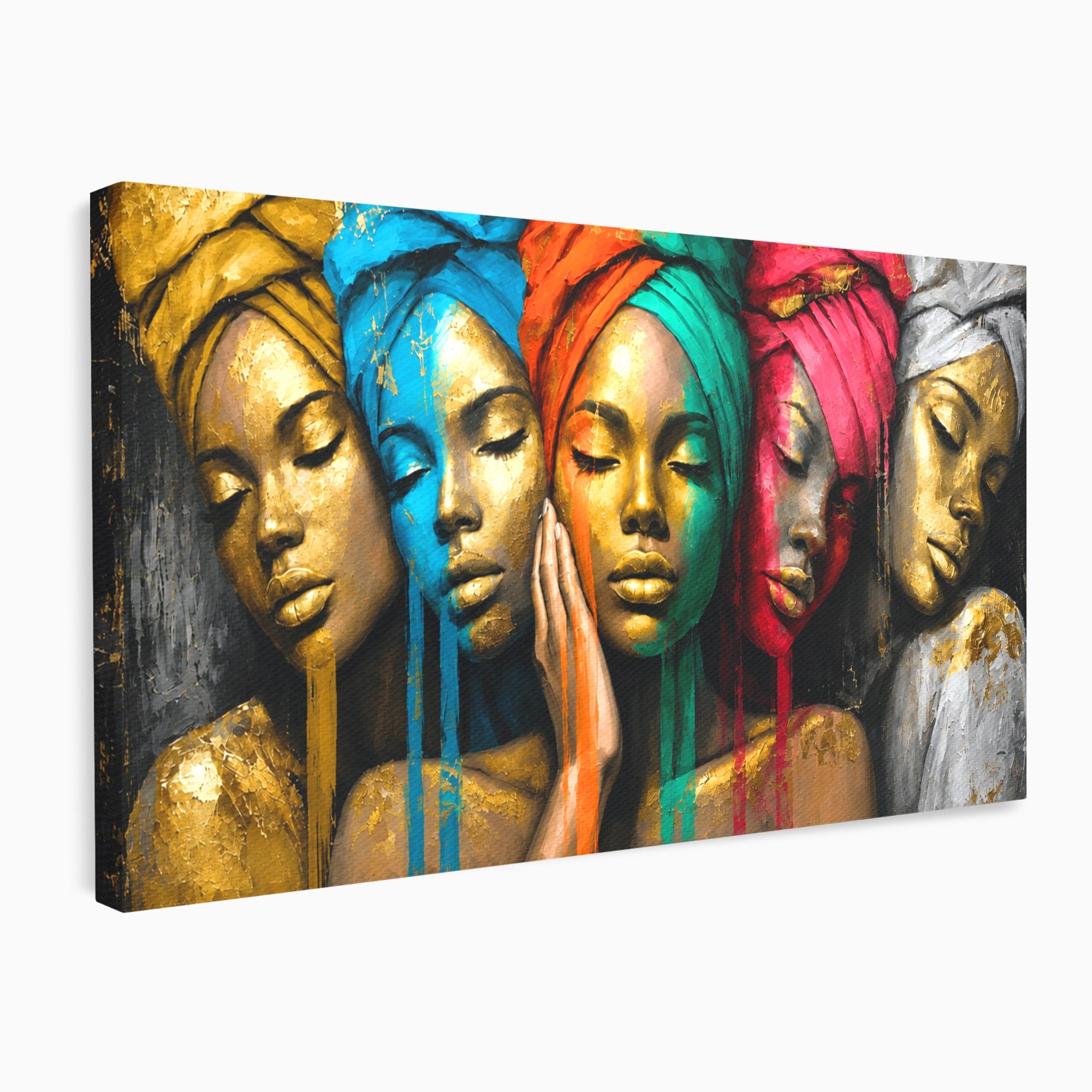 Tablou Canvas Premium LuxCanva® G1263, Frumusetea Diversitatii, Portret, Femei, Arta Abstracta, Dormitor, Living, Culori Vibrante