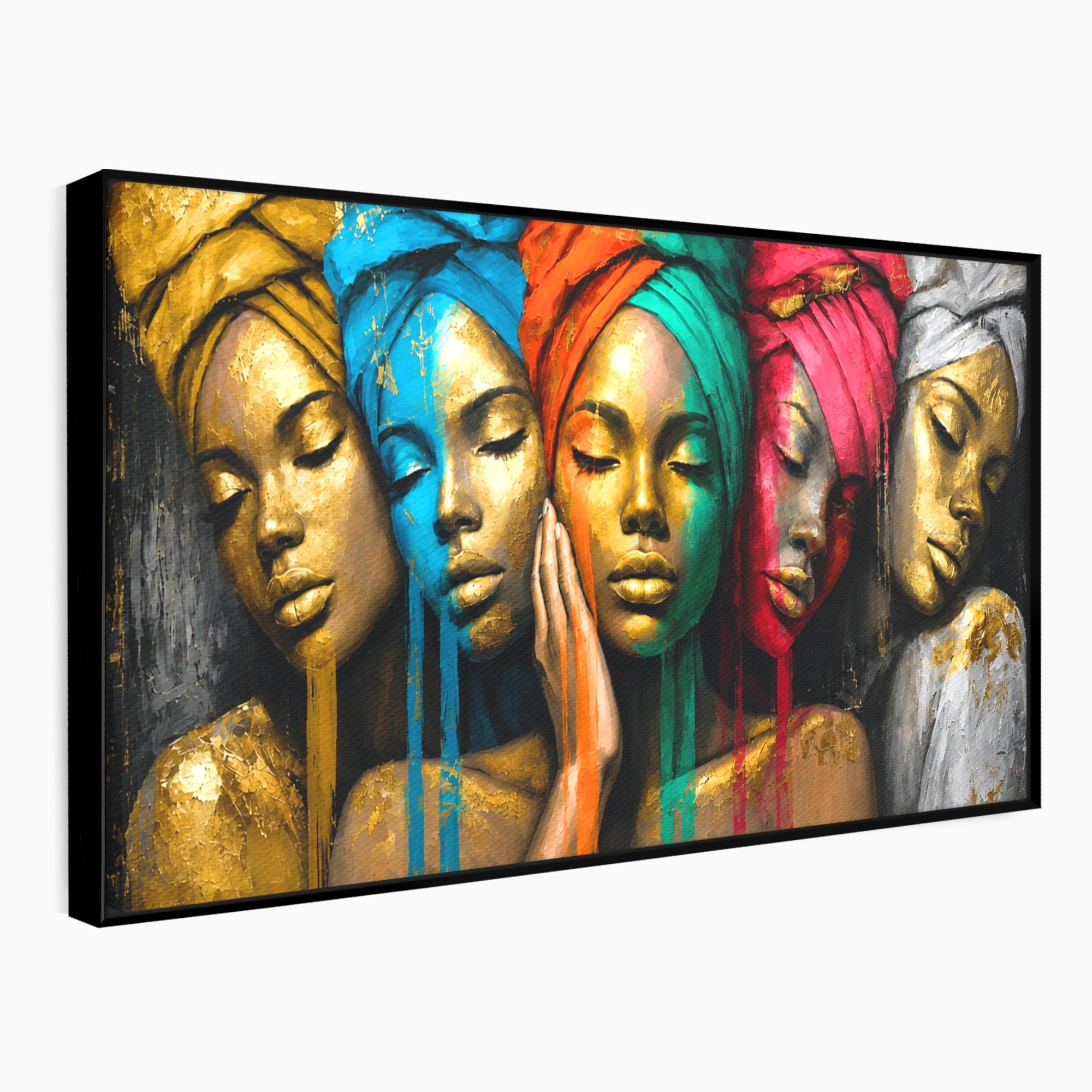 Tablou Canvas Premium LuxCanva® G1263, Frumusetea Diversitatii, Portret, Femei, Arta Abstracta, Dormitor, Living, Culori Vibrante
