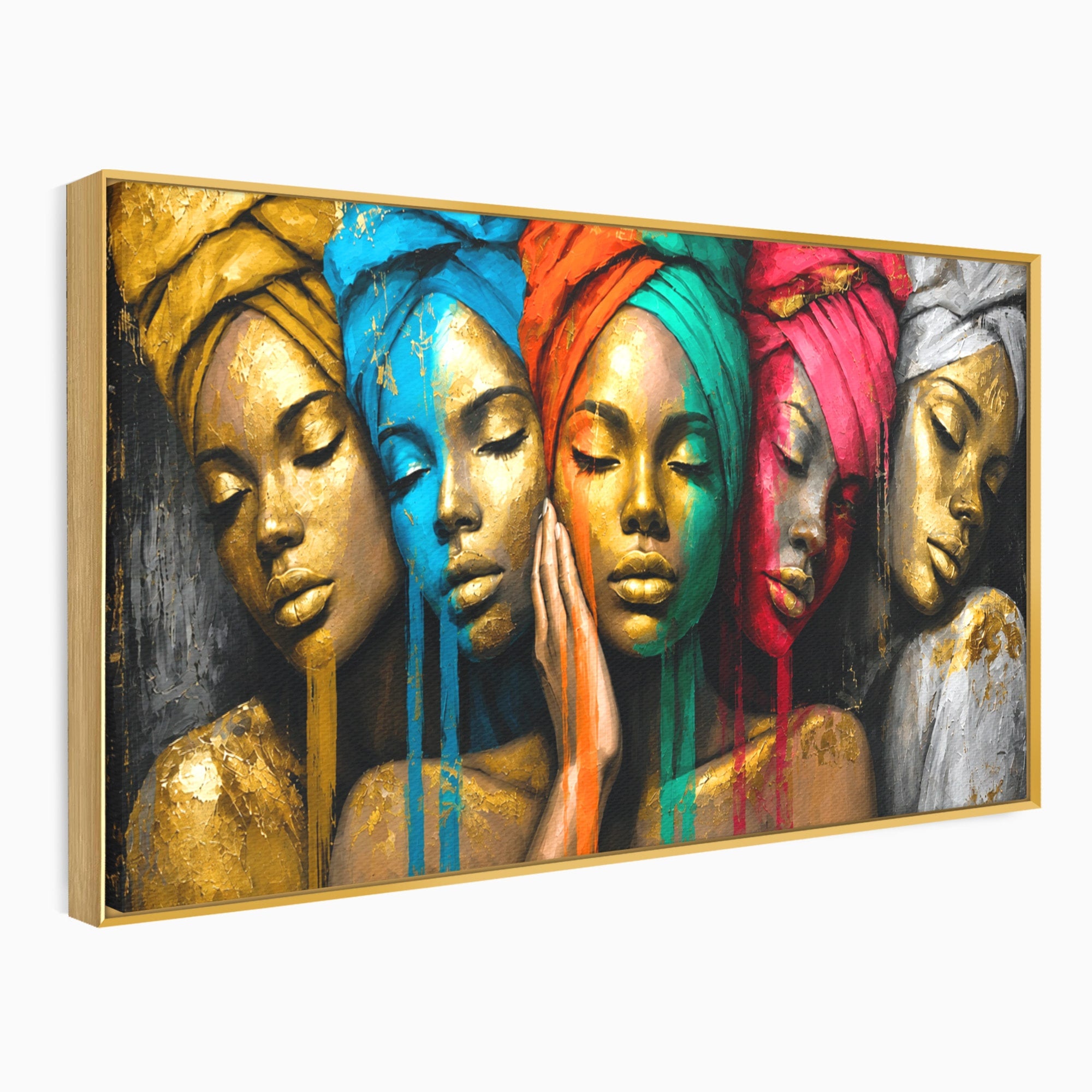 Tablou Canvas Premium LuxCanva® G1263, Frumusetea Diversitatii, Portret, Femei, Arta Abstracta, Dormitor, Living, Culori Vibrante