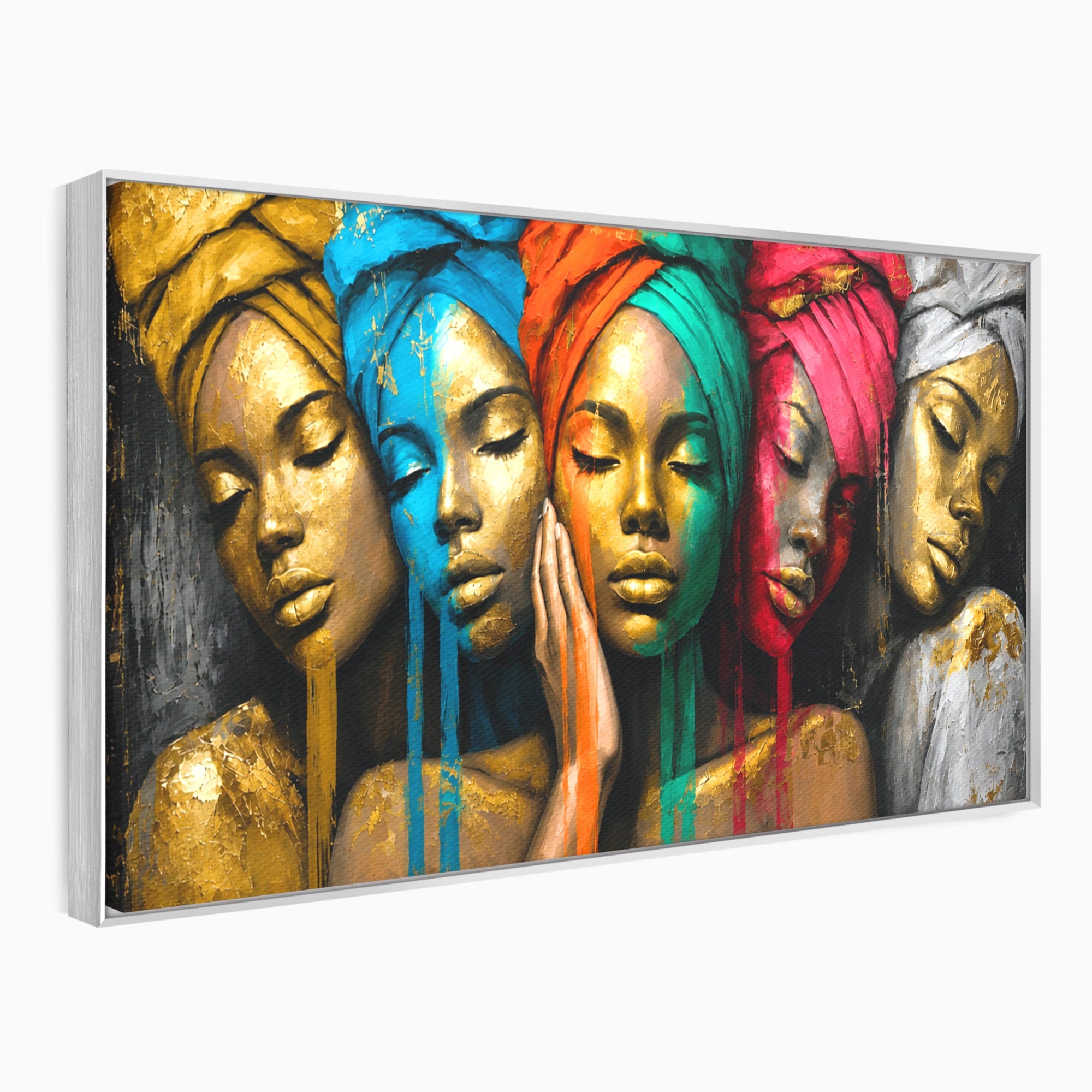 Tablou Canvas Premium LuxCanva® G1263, Frumusetea Diversitatii, Portret, Femei, Arta Abstracta, Dormitor, Living, Culori Vibrante