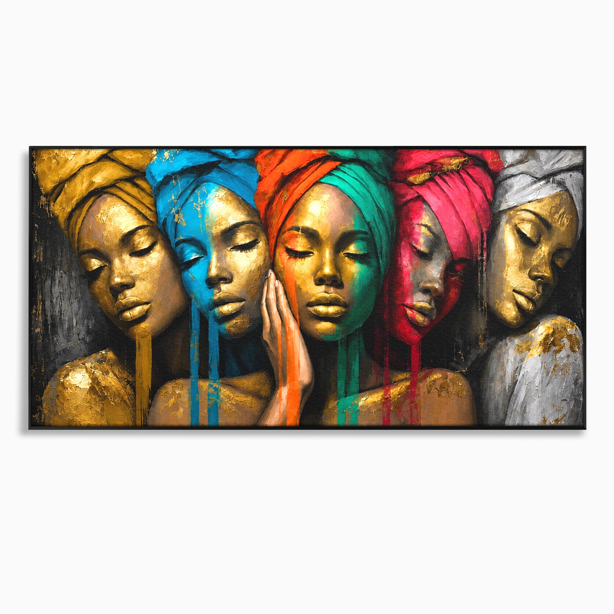 Tablou Canvas Premium LuxCanva® G1263, Frumusetea Diversitatii, Portret, Femei, Arta Abstracta, Dormitor, Living, Culori Vibrante