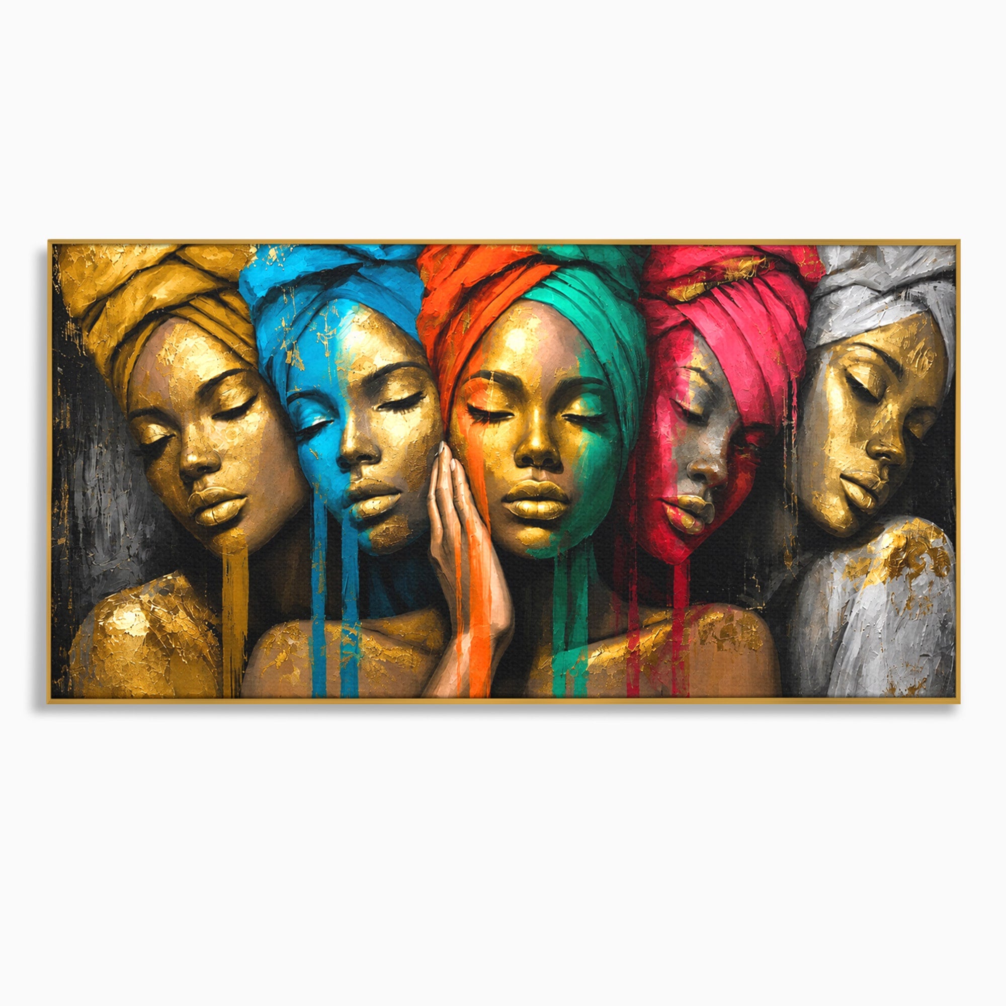 Tablou Canvas Premium LuxCanva® G1263, Frumusetea Diversitatii, Portret, Femei, Arta Abstracta, Dormitor, Living, Culori Vibrante